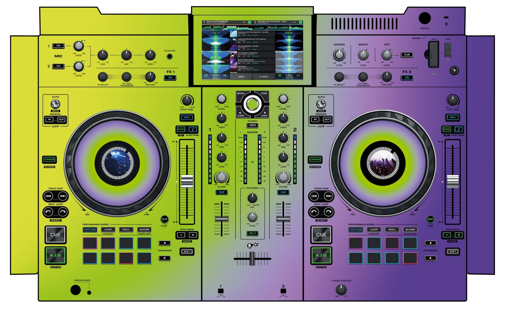 Denon DJ PRIME 2 Skin Smooth Gradienter V1