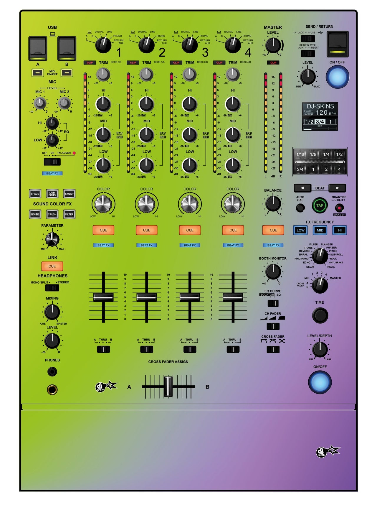Pioneer DJ DJM 900 NEXUS 2 Skin Smooth Gradienter V1