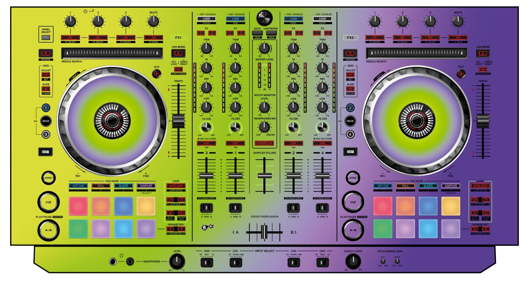 Pioneer DJ DDJ SX Skin Smooth Gradienter V1