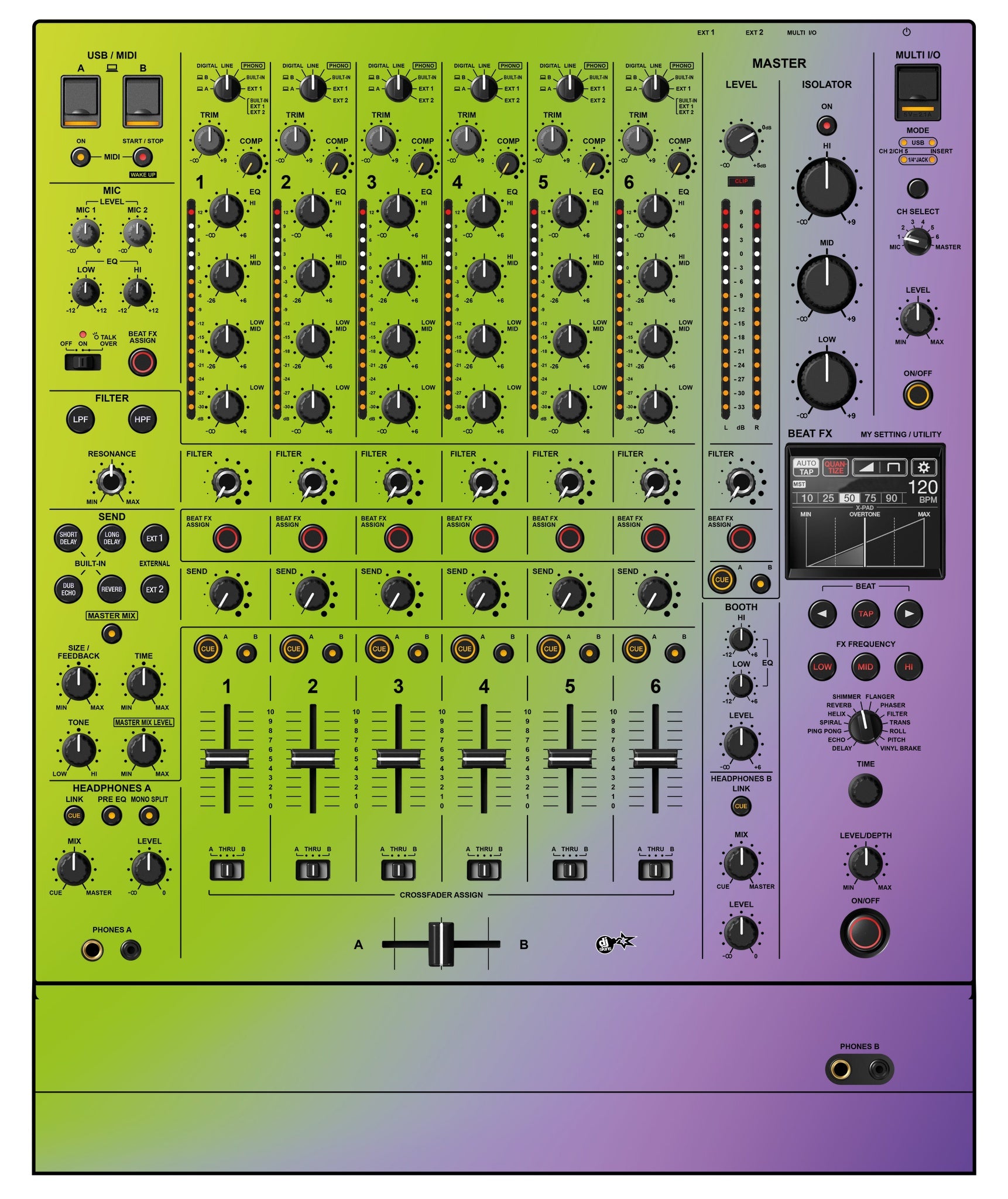 Pioneer DJ DJM V10 Skin Smooth Gradienter V1