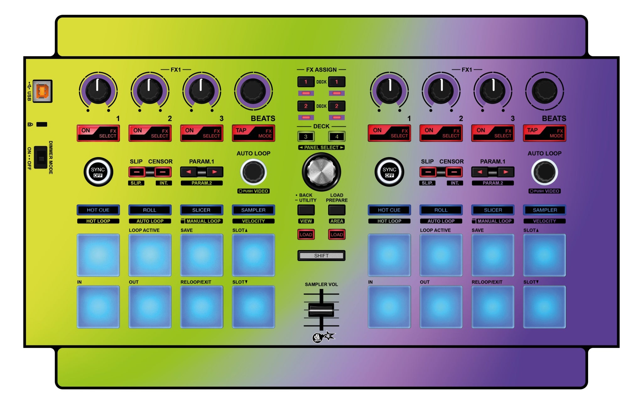 Pioneer DJ DDJ SP 1 Skin Smooth Gradienter V1