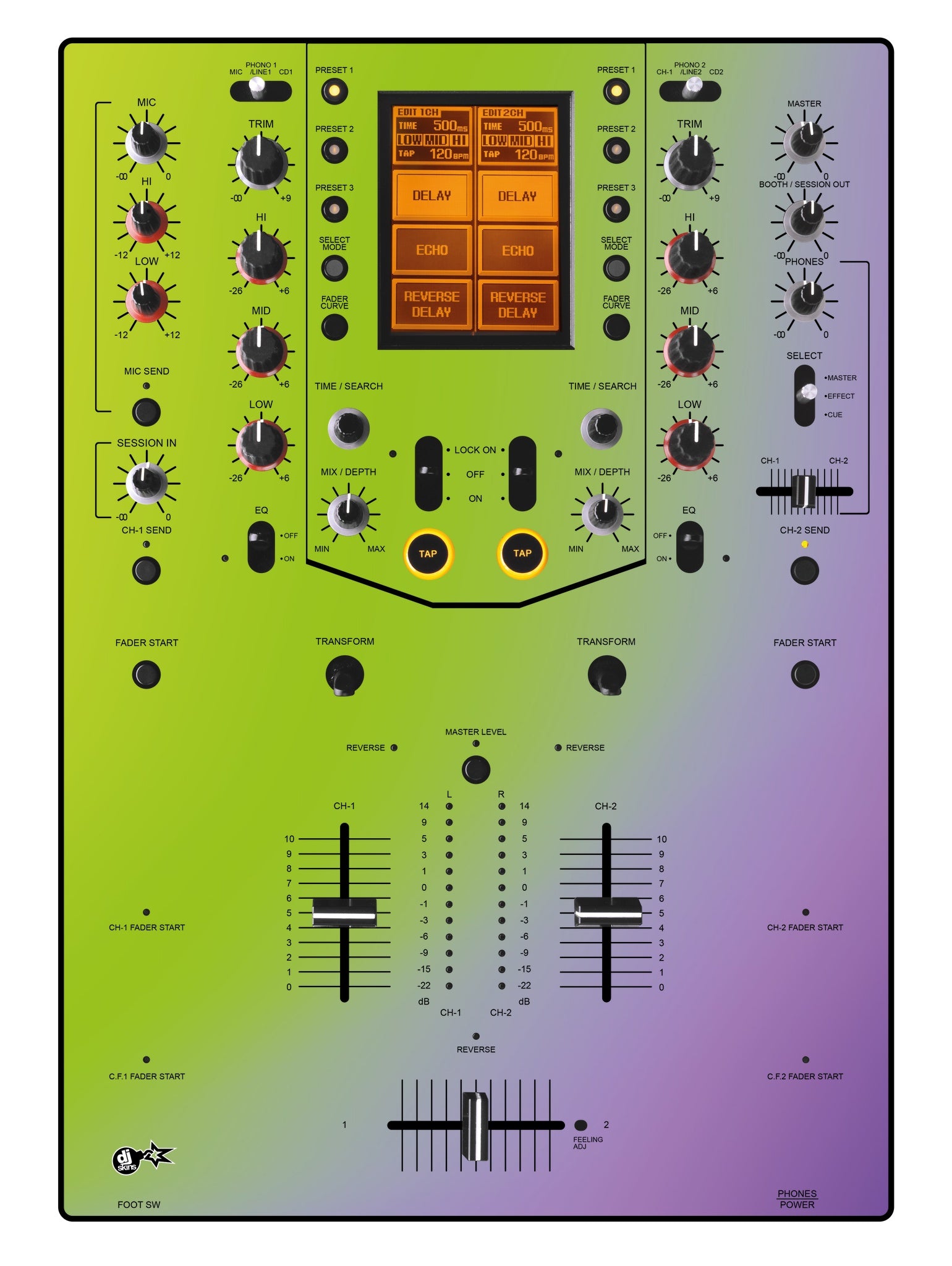 Pioneer DJ DJM 909 Skin Smooth Gradienter V1