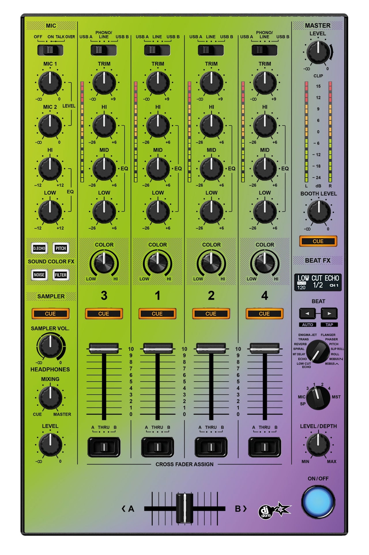 Pioneer DJ DDJ 1000 SRT MIXER Skin Smooth Gradienter V1