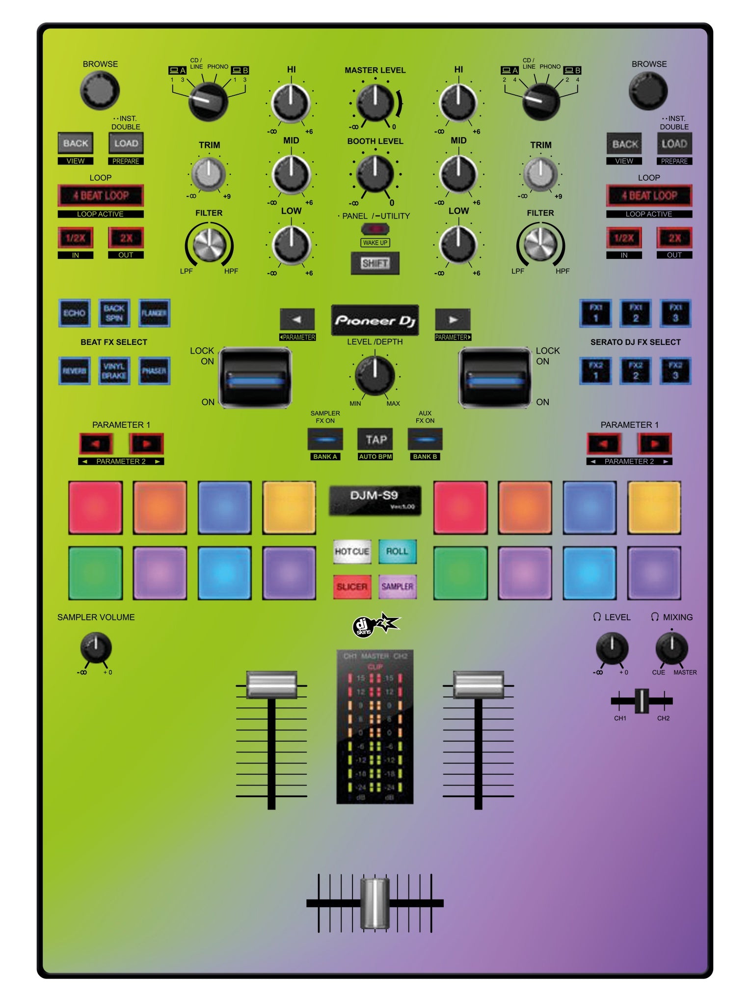 Pioneer DJ DJM S9 Skin Smooth Gradienter V1