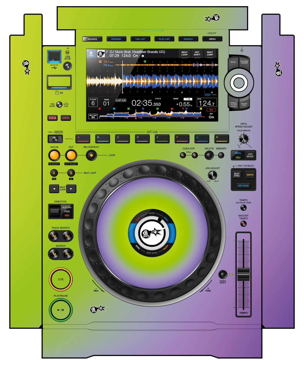 Pioneer DJ CDJ 3000 incl. SIDES Skin Smooth Gradienter V1