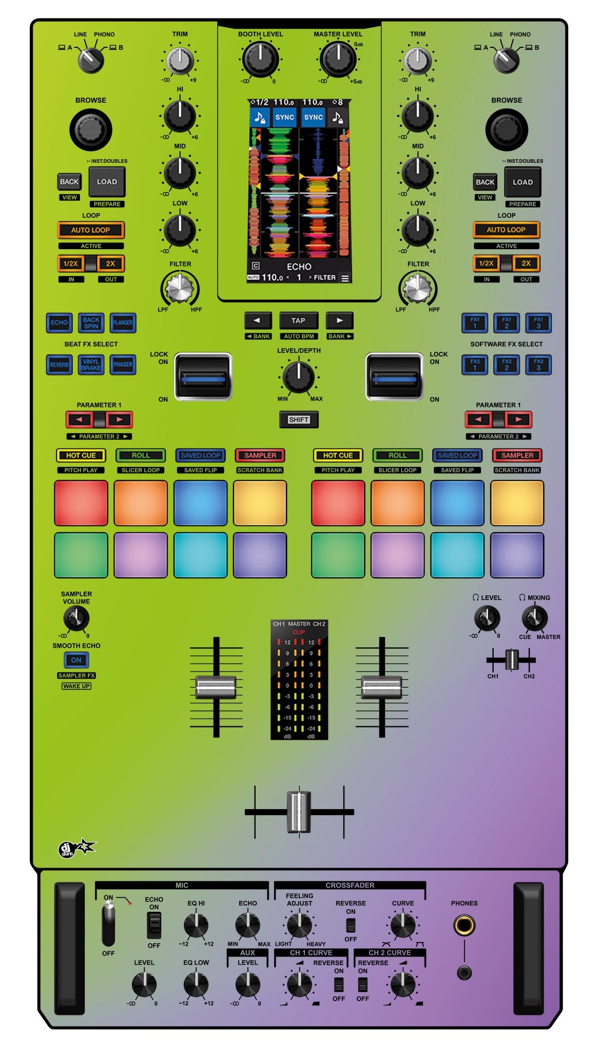 Pioneer DJ DJM S11 Skin Smooth Gradienter V1