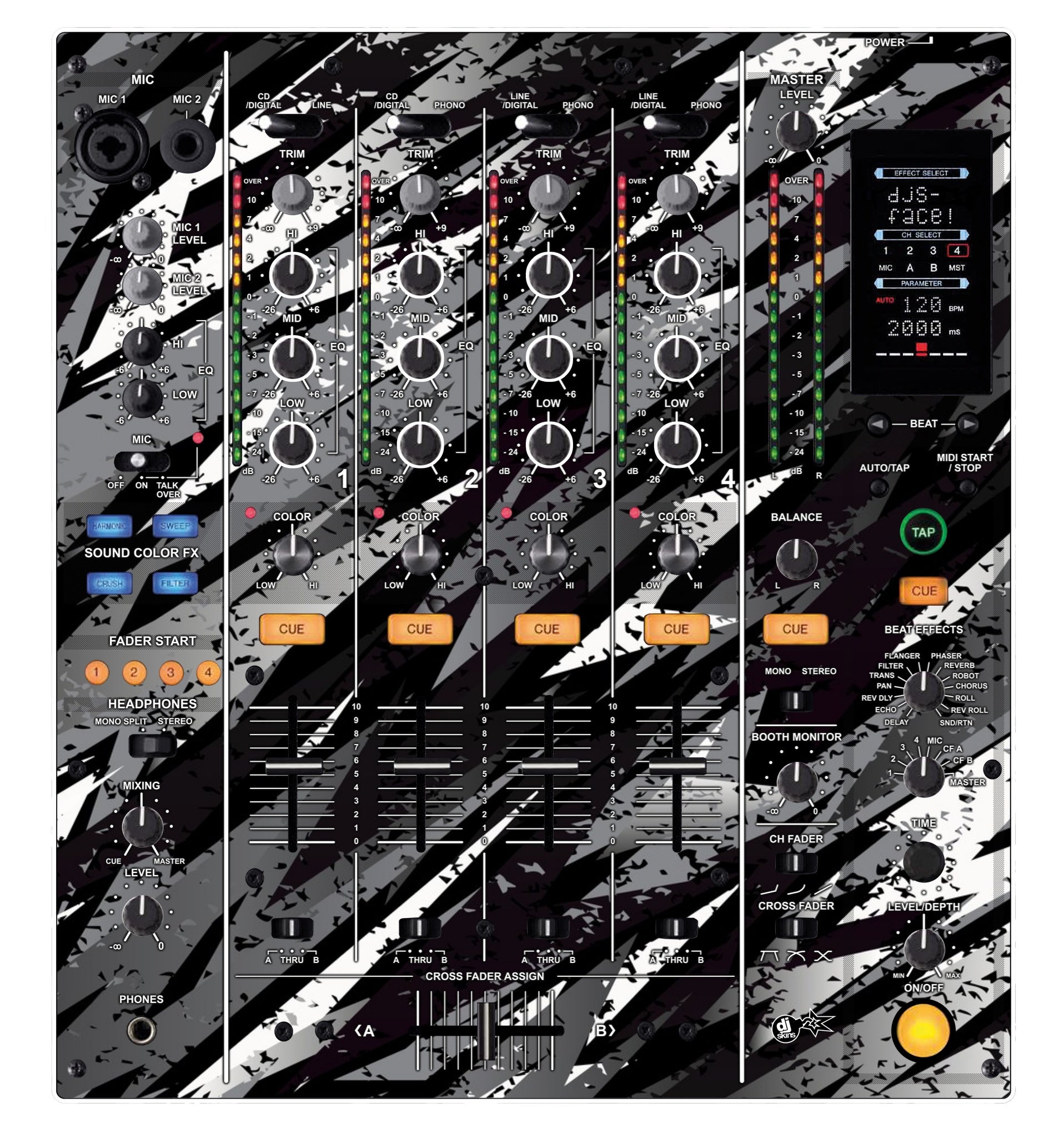 Pioneer DJ DJM 800 Skin Sparkasm Black