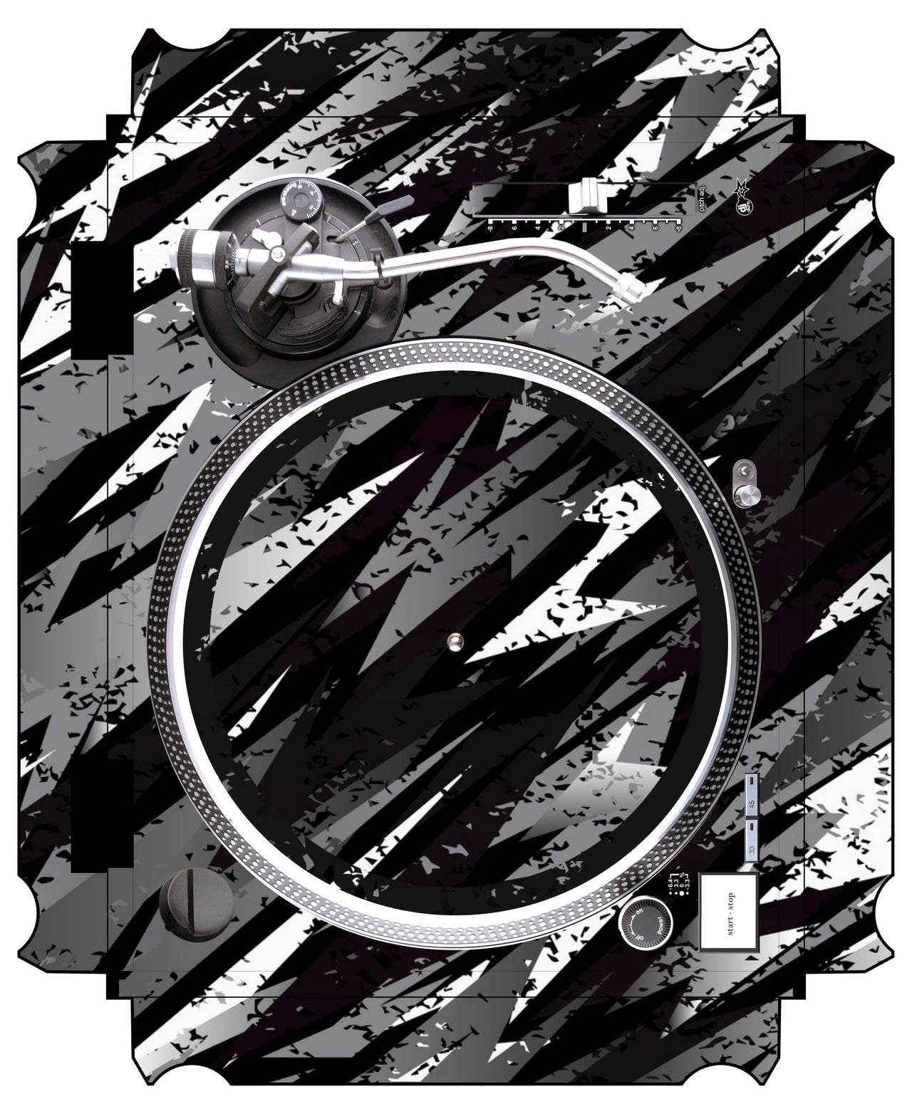 Technics 1200 / 1210 MK2 VERTICAL Skin Sparkasm Black