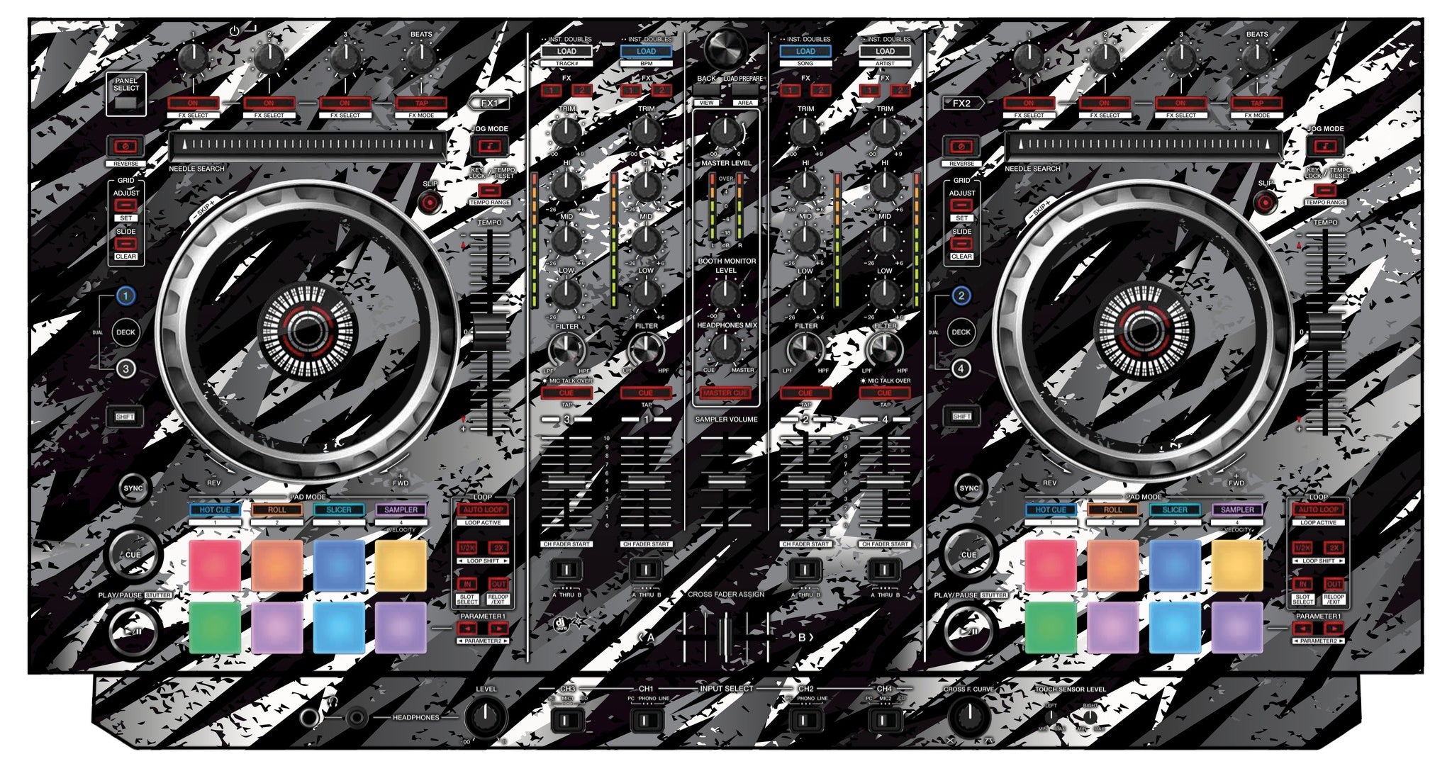 Pioneer DJ DDJ SX Skin Sparkasm Black