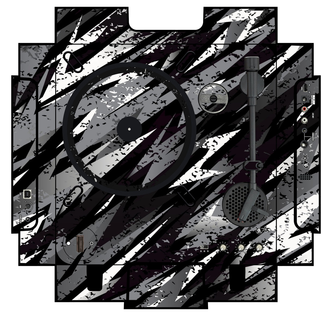 Numark PT 01 incl. Sides Skin Sparkasm Black