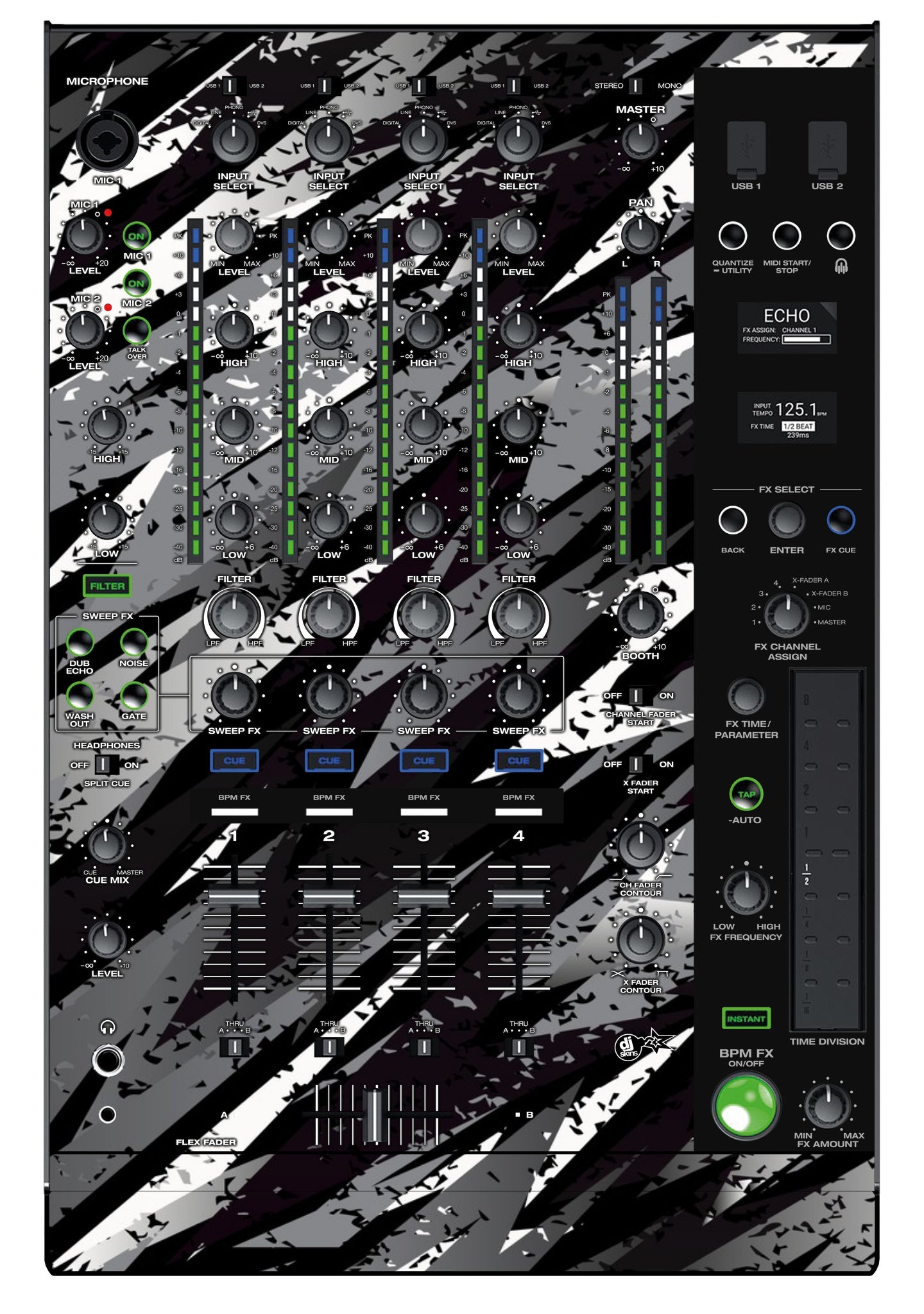 Denon DJ X 1850 Skin Sparkasm Black