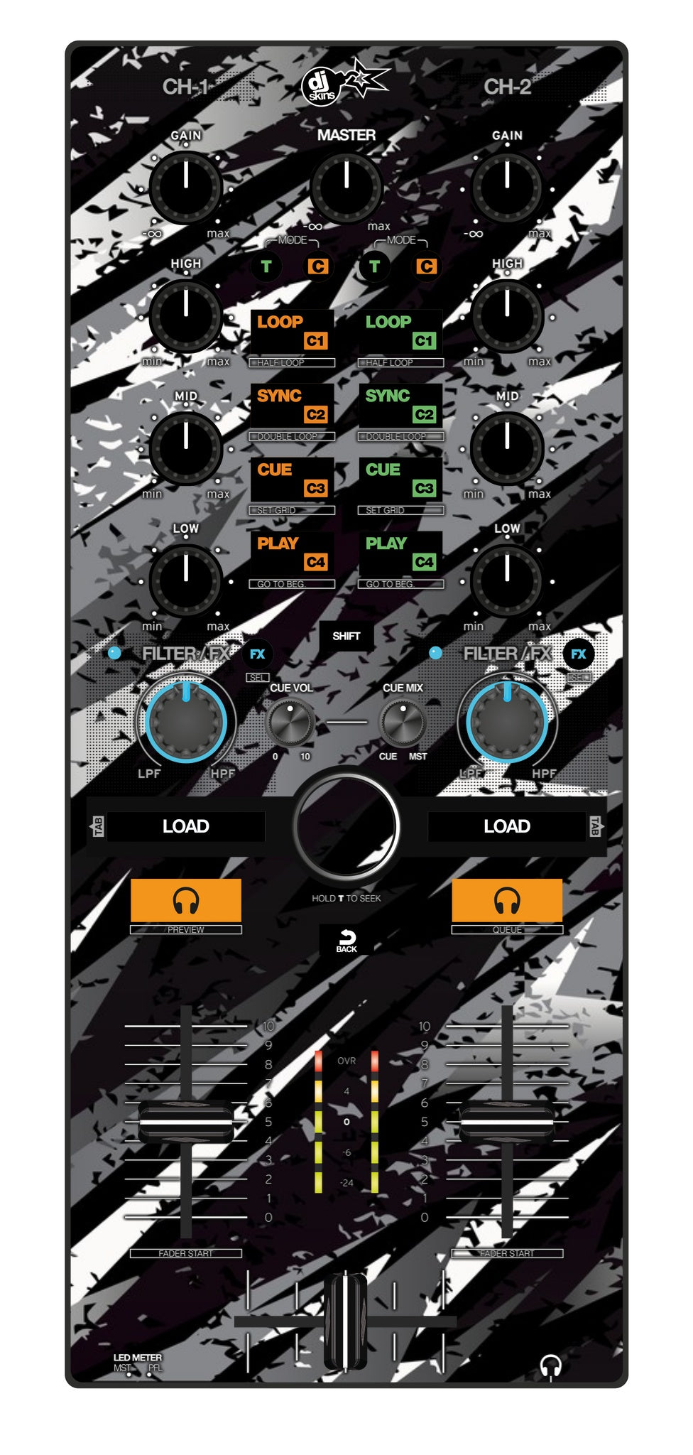 Reloop Mixtour Skin Sparkasm Black