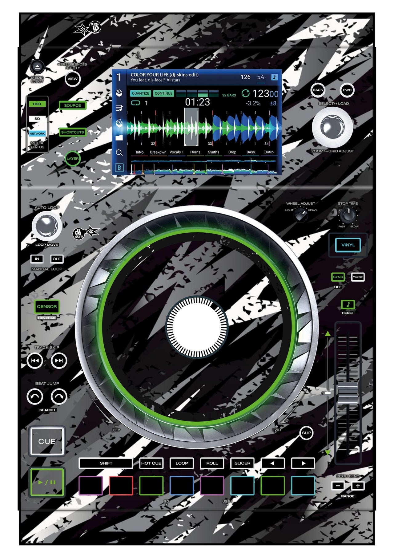 Denon DJ SC 5000 Skin Sparkasm Black