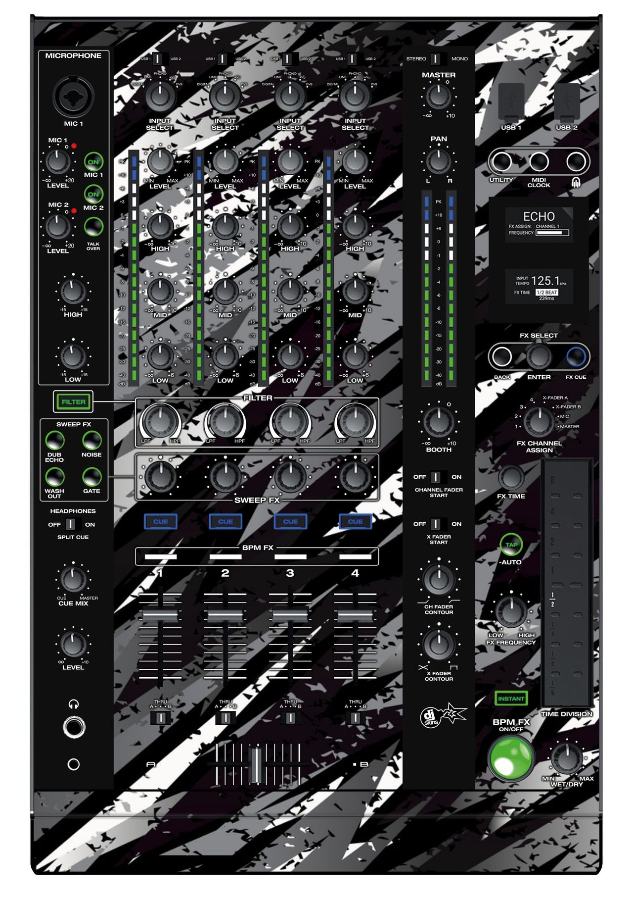 Denon DJ X 1800 Skin Sparkasm Black