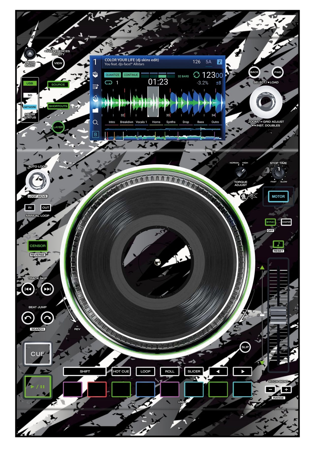 Denon DJ SC 5000 M Skin Sparkasm Black