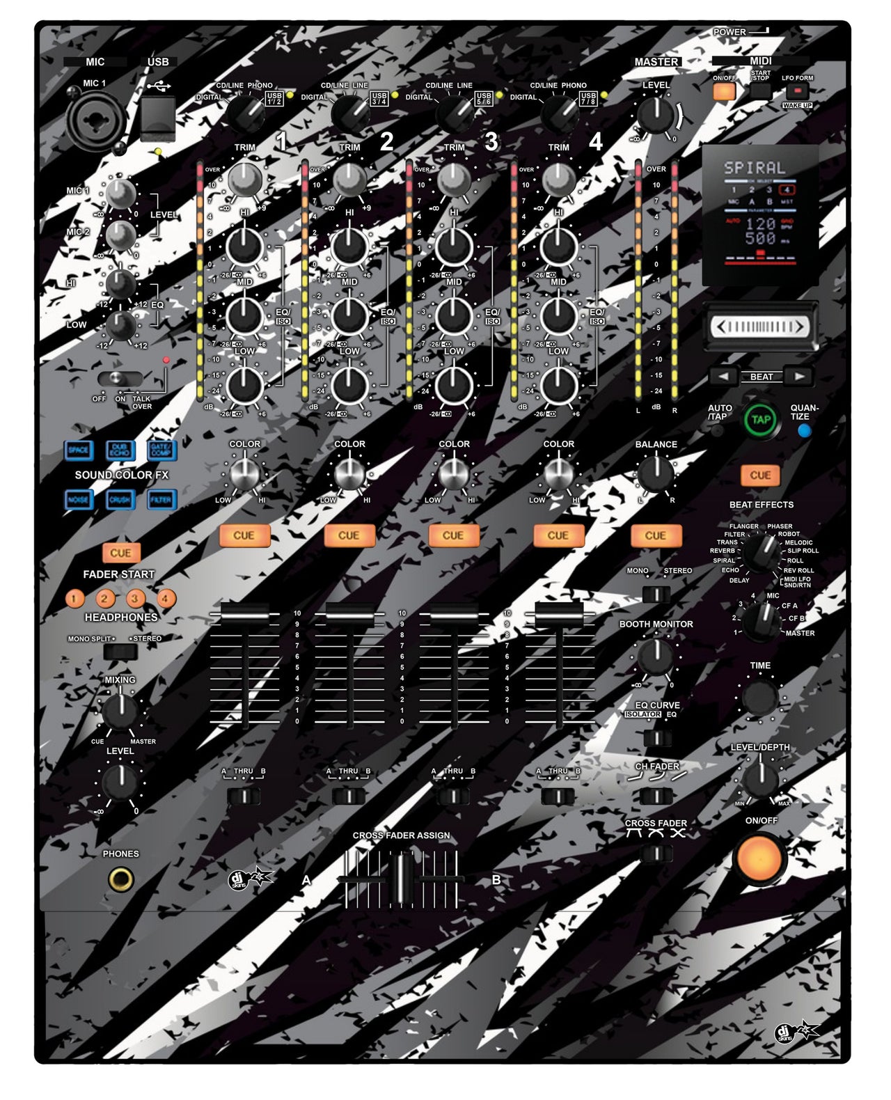 Pioneer DJ DJM 900 NEXUS Skin Sparkasm Black