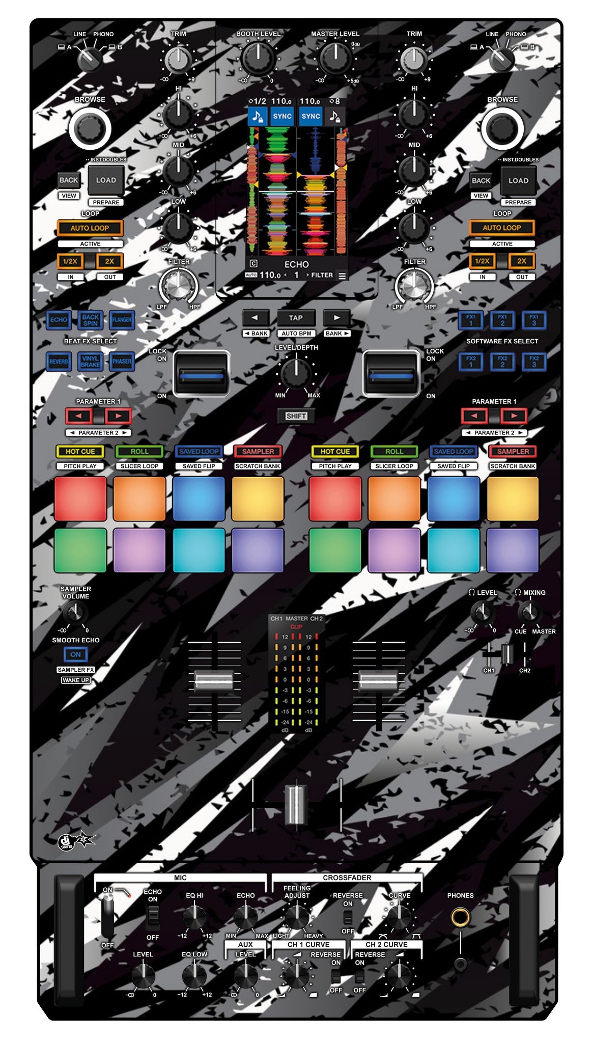 Pioneer DJ DJM S11 Skin Sparkasm Black