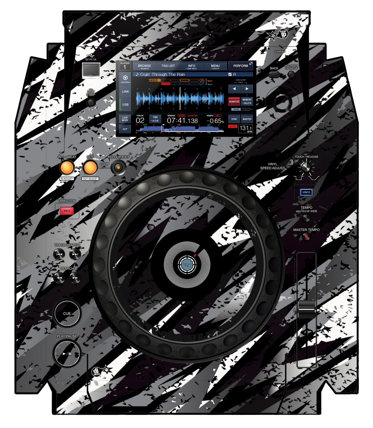 Pioneer DJ XDJ 1000 Skin Sparkasm Black
