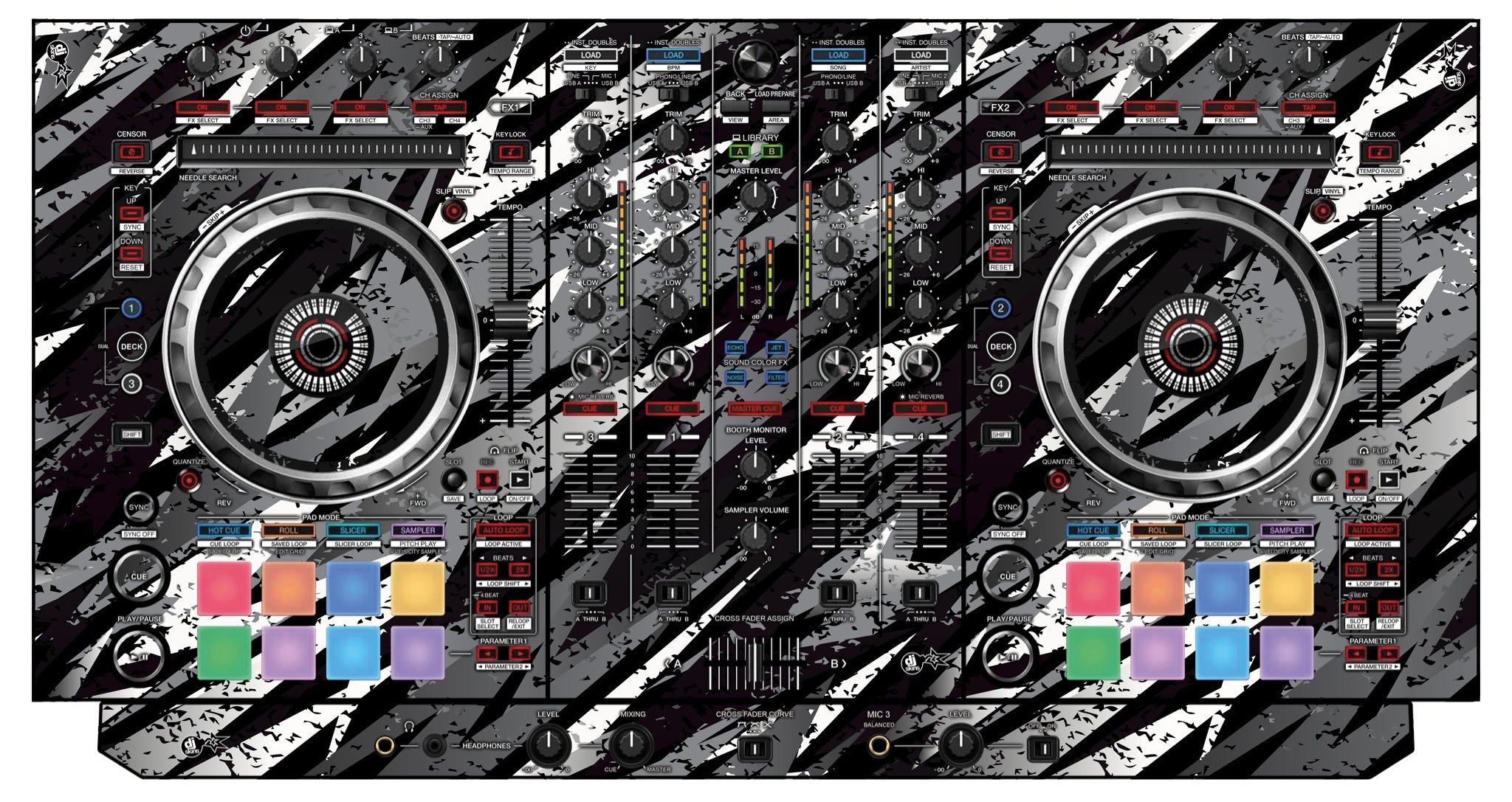 Pioneer DJ DDJ SX 3 Skin Sparkasm Black