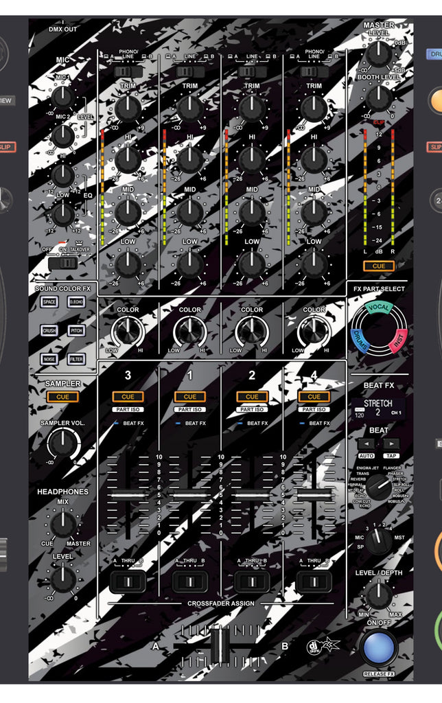 Pioneer DJ DDJ FLX10 MIXER Skin Sparkasm Black