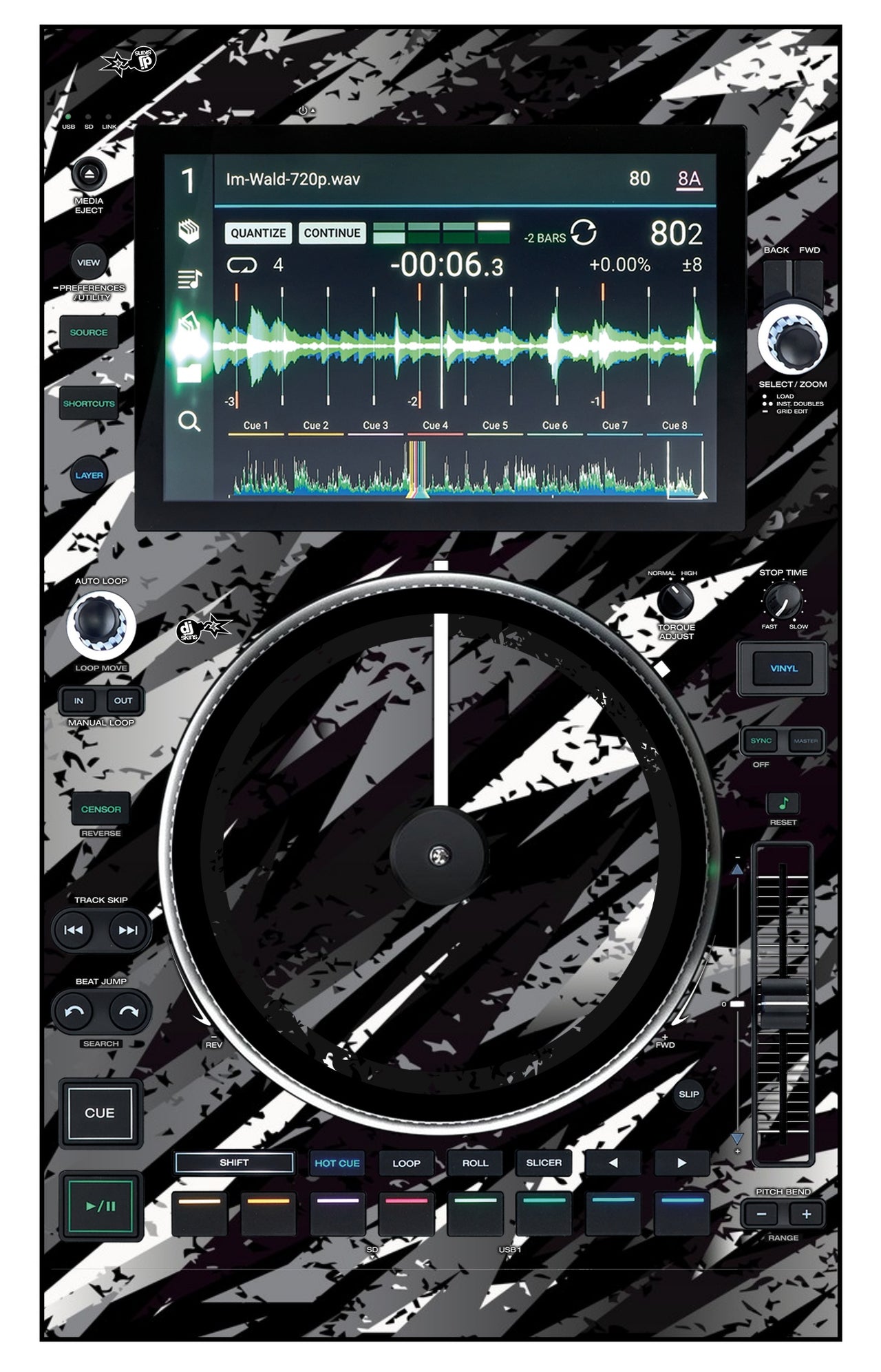 Denon DJ SC 6000 M Skin Sparkasm Black