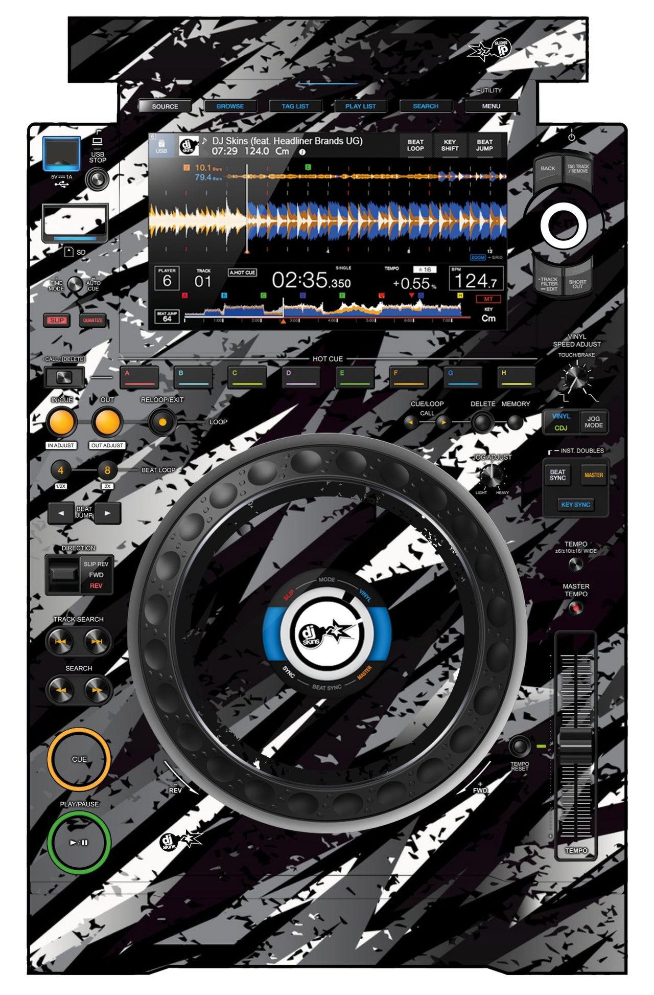 Pioneer DJ CDJ 3000 Skin Sparkasm Black