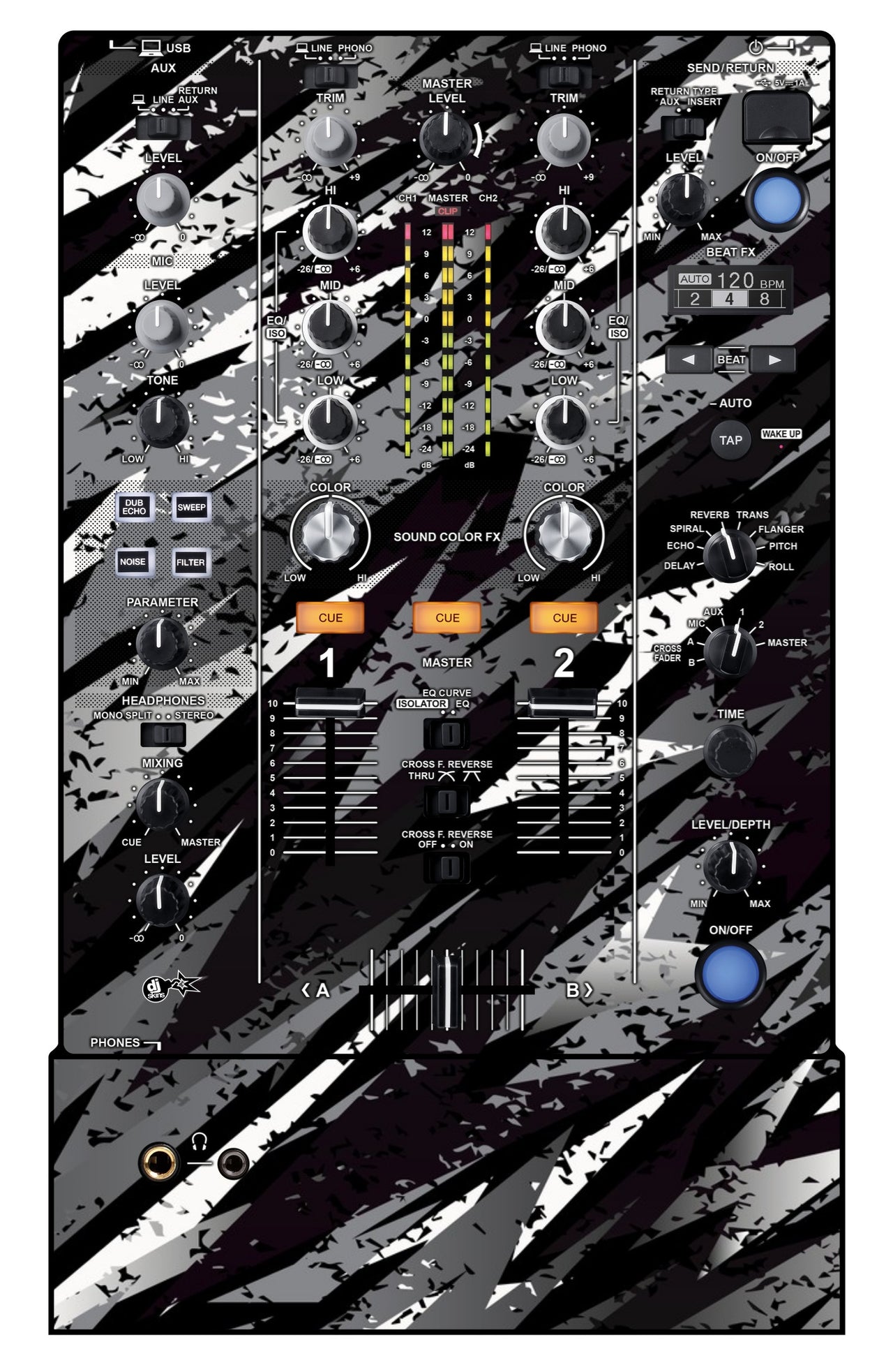 Pioneer DJ DJM 450 Skin Sparkasm Black