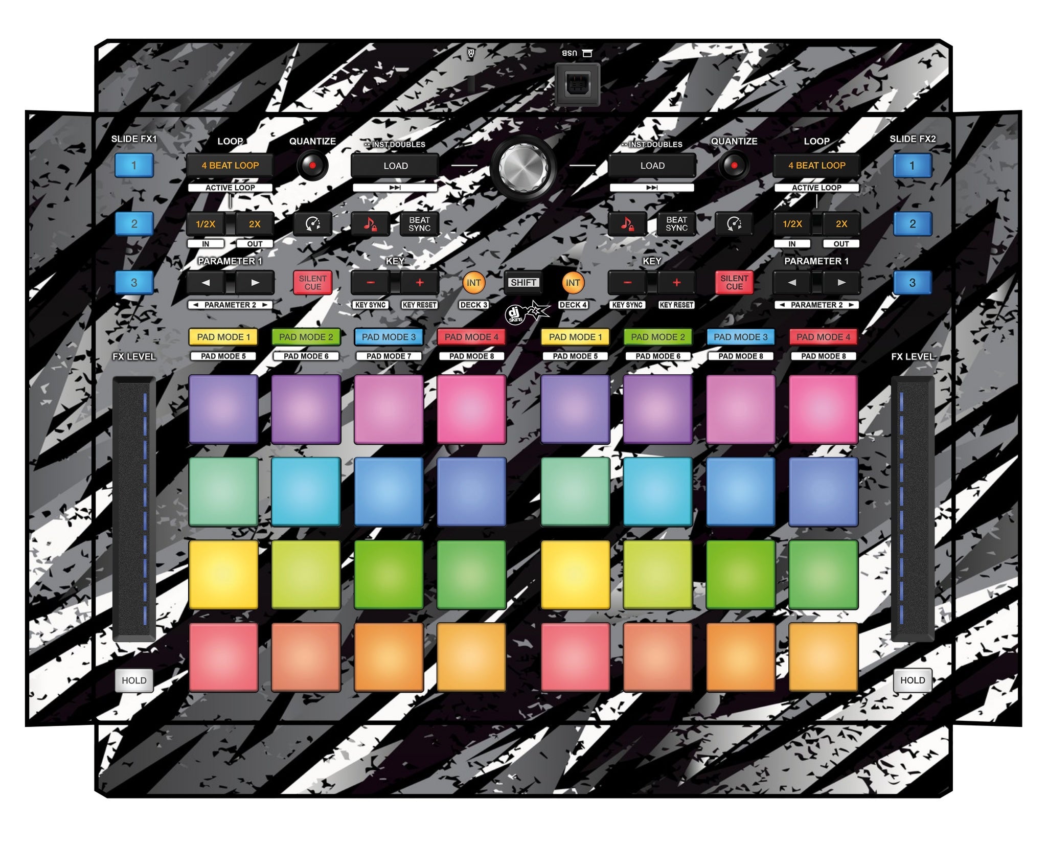 Pioneer DJ DDJ XP 2 Skin Sparkasm Black