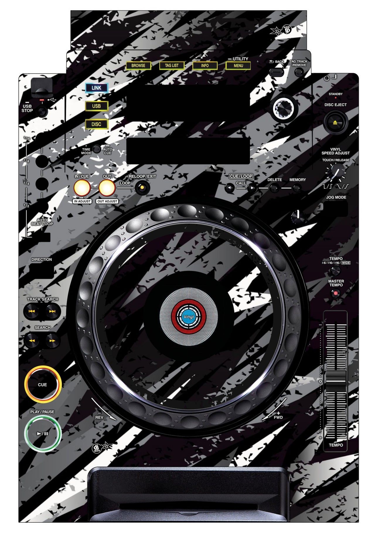 Pioneer DJ CDJ 900 Skin Sparkasm Black