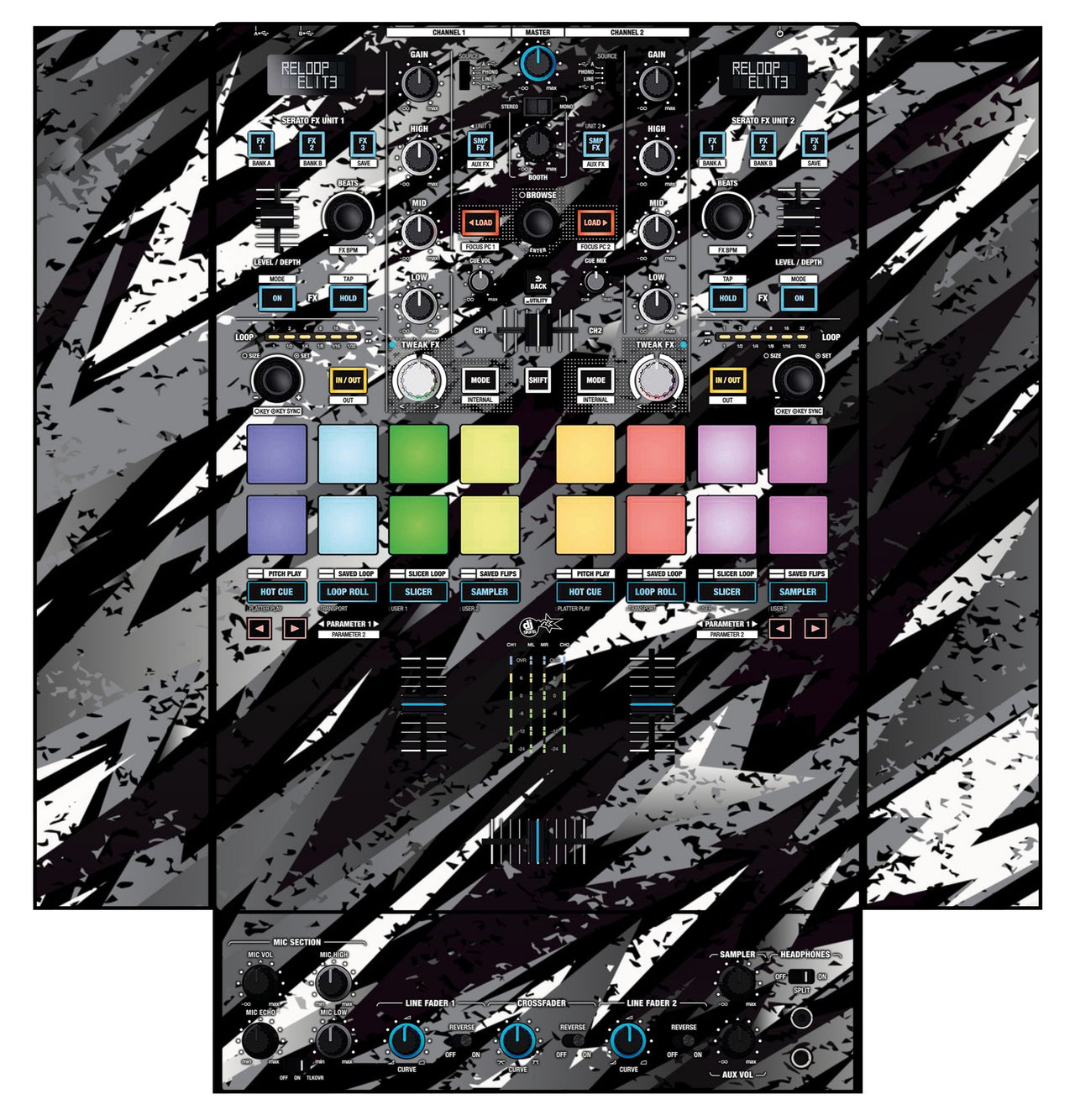 Reloop Elite Skin Sparkasm Black