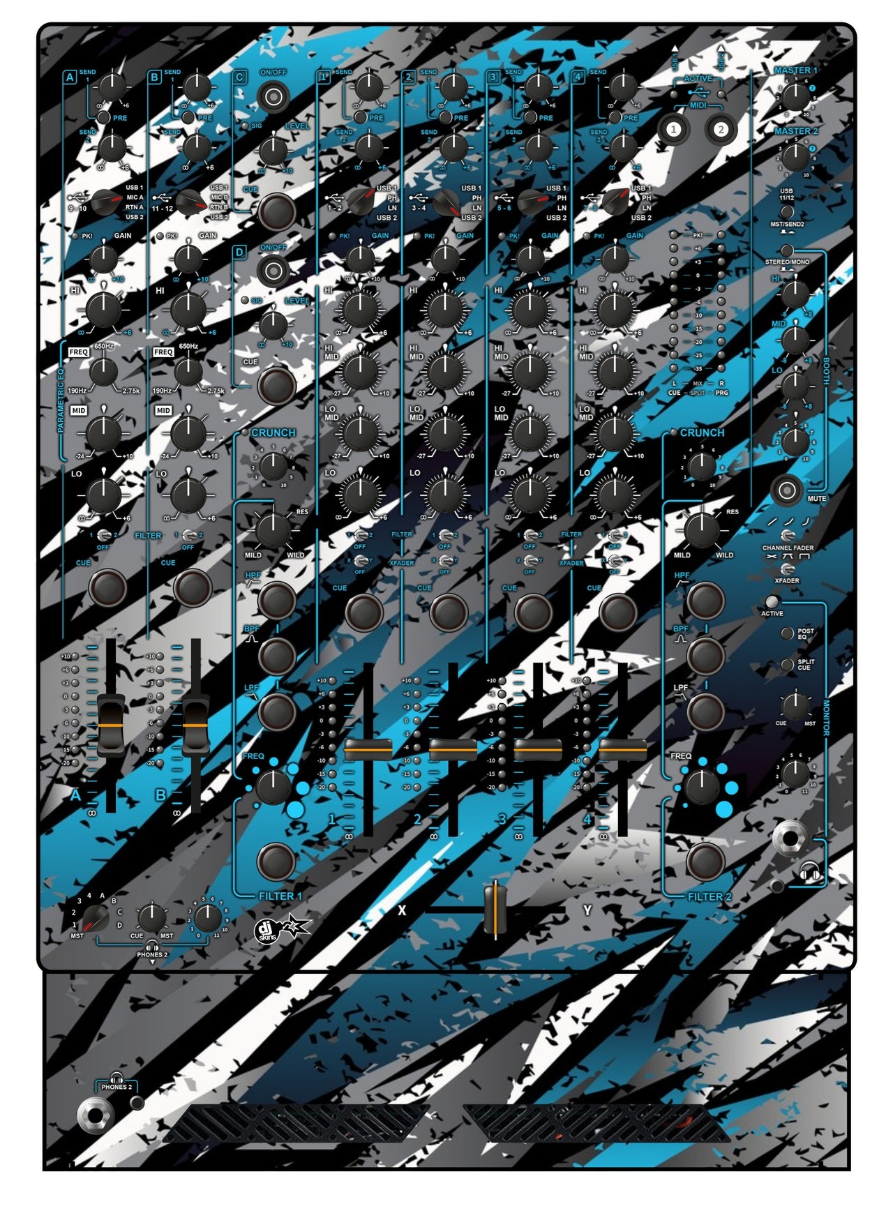 Allen and Heath XONE 96 Skin Sparkasm Blue Light