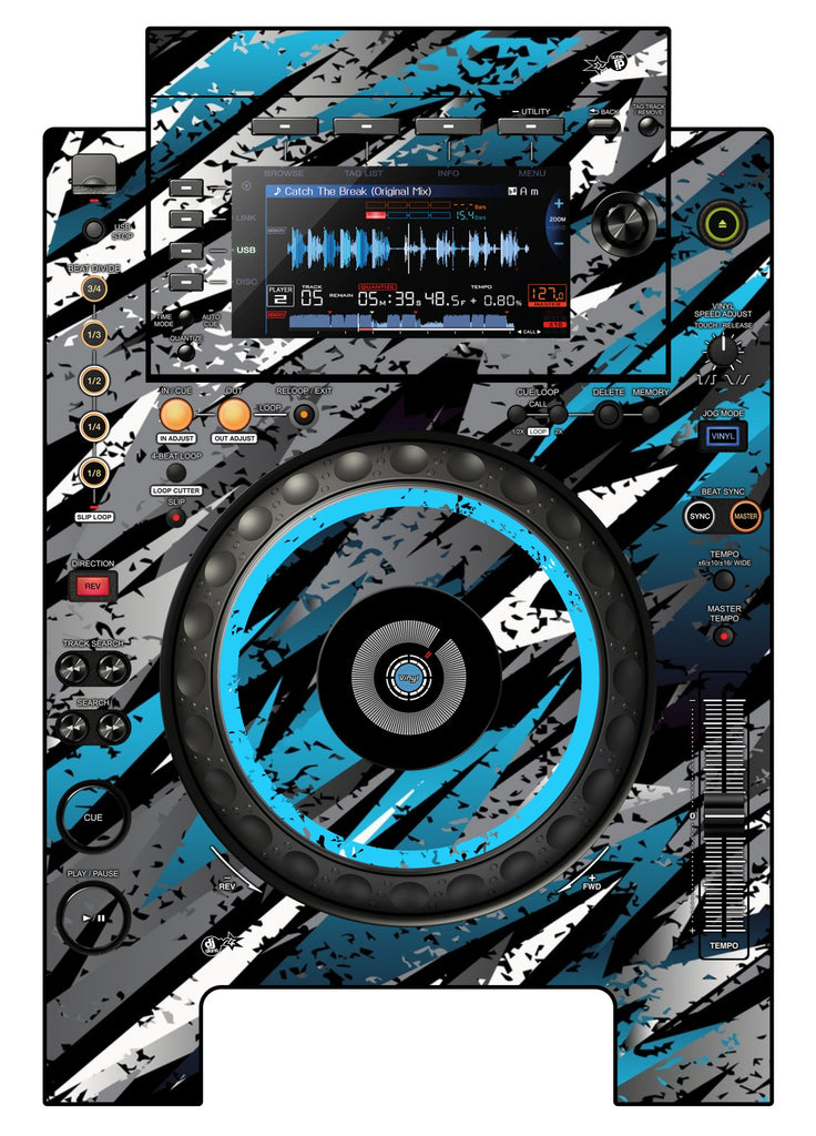Pioneer DJ CDJ 900 NEXUS Skin Sparkasm Blue Light