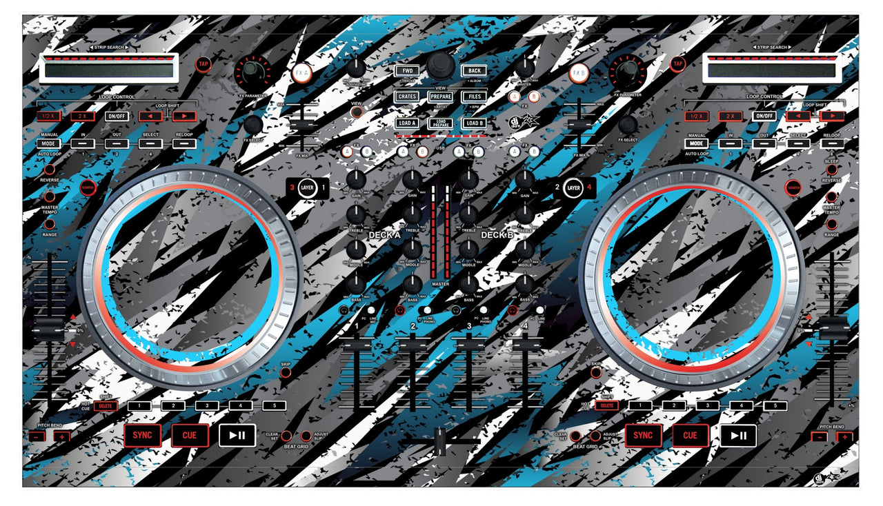 Numark NS 6 Skin Sparkasm Blue Light