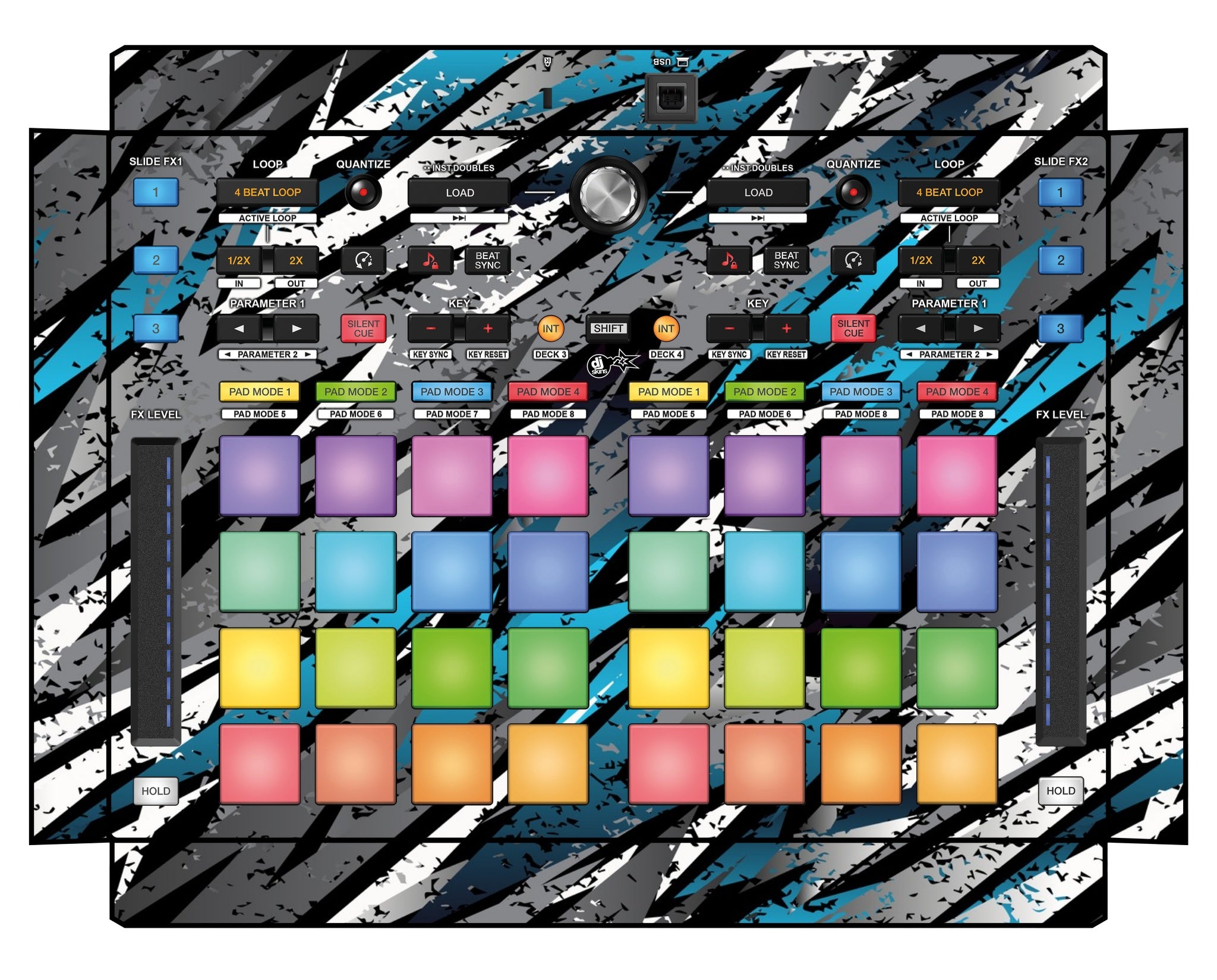 Pioneer DJ DDJ XP 2 Skin Sparkasm Blue Light