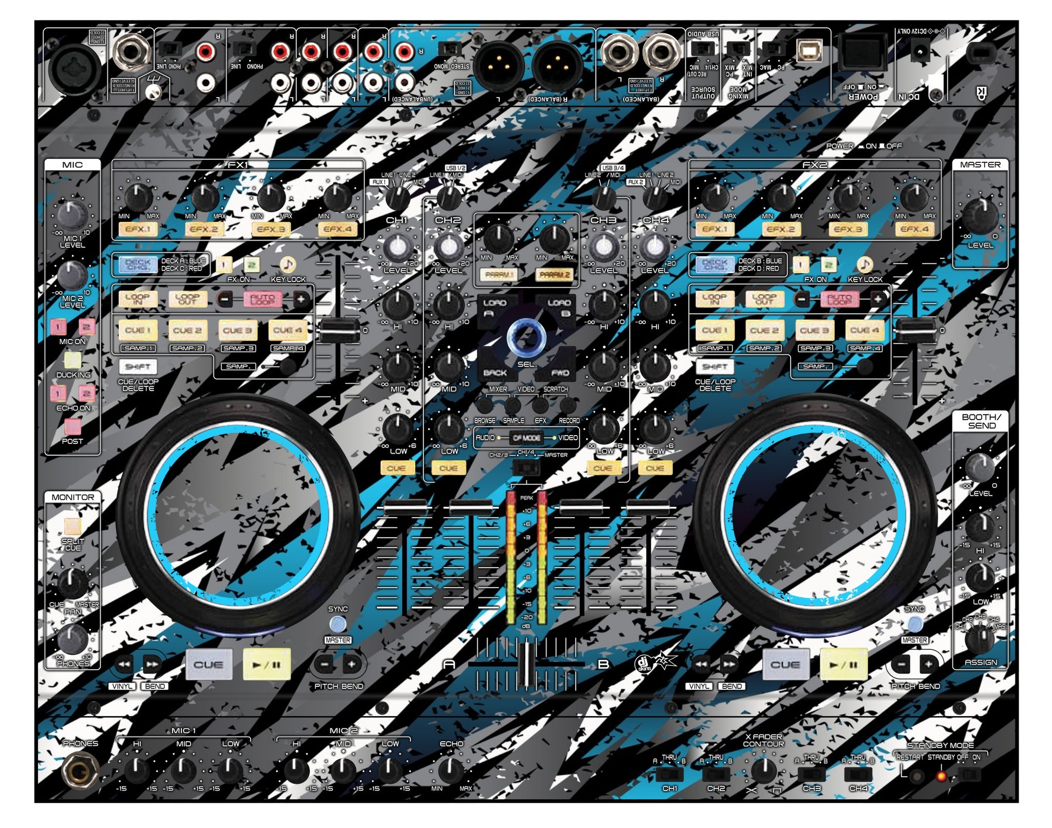 Denon DJ MC 6000 Skin Sparkasm Blue Light