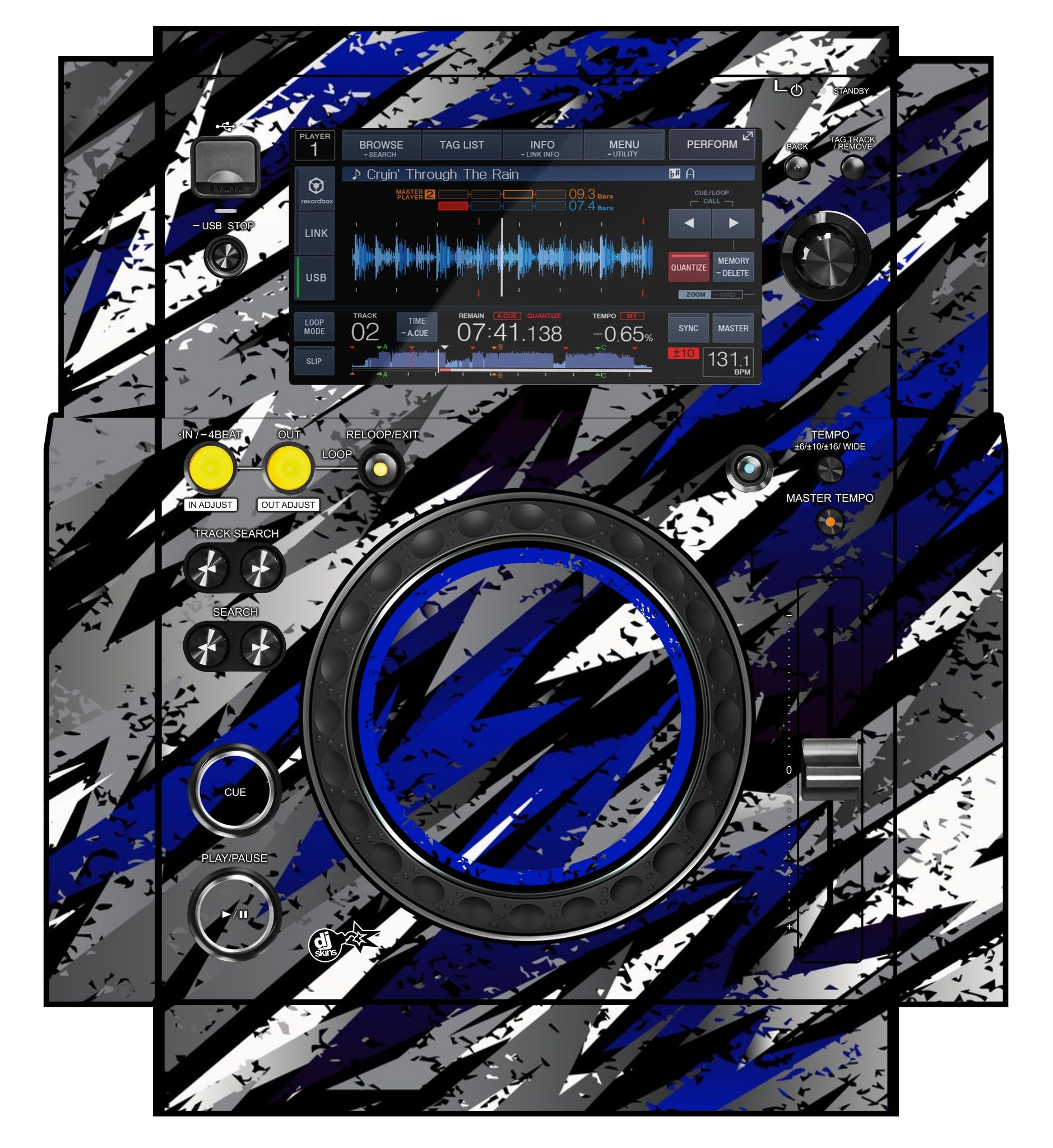Pioneer DJ XDJ 700 Skin Sparkasm Blue