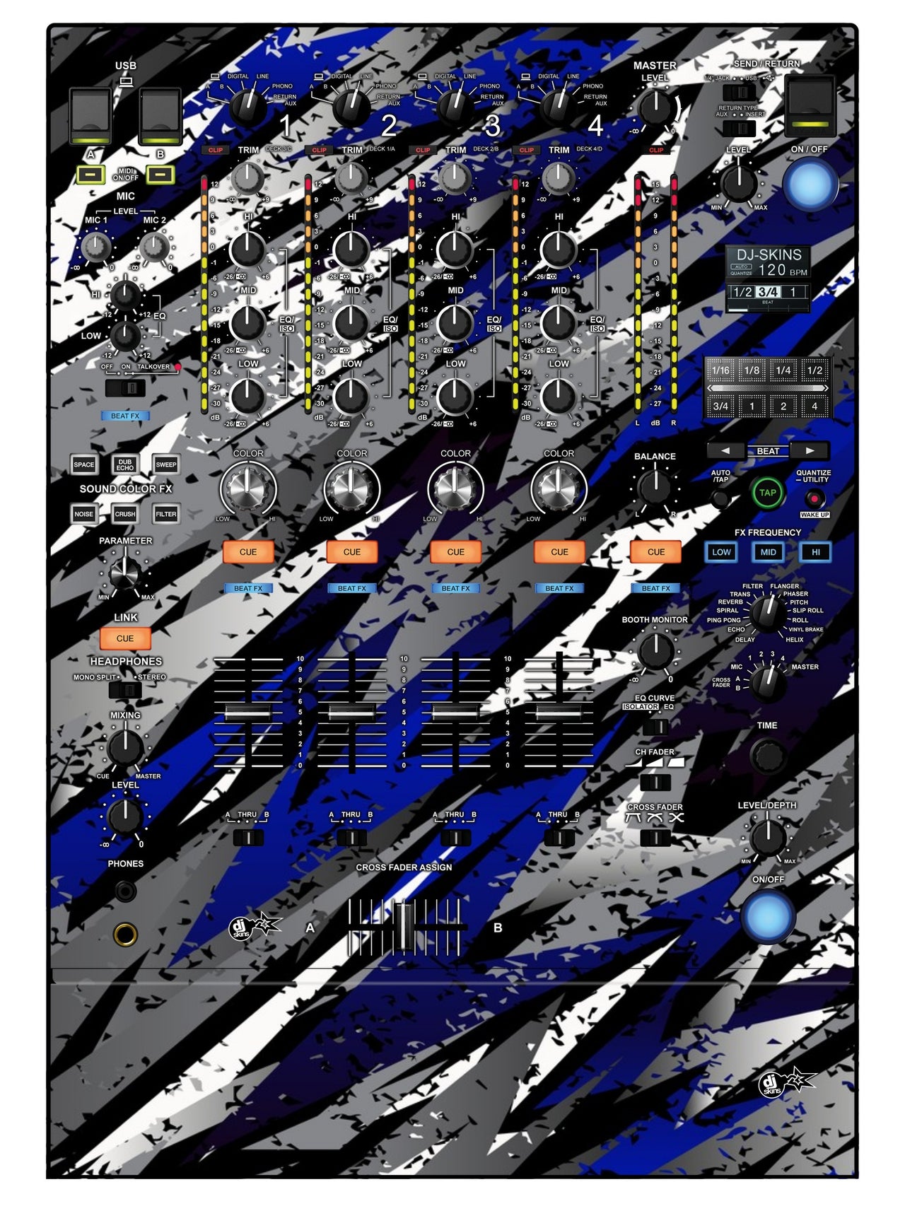 Pioneer DJ DJM 900 NEXUS 2 Skin Sparkasm Blue
