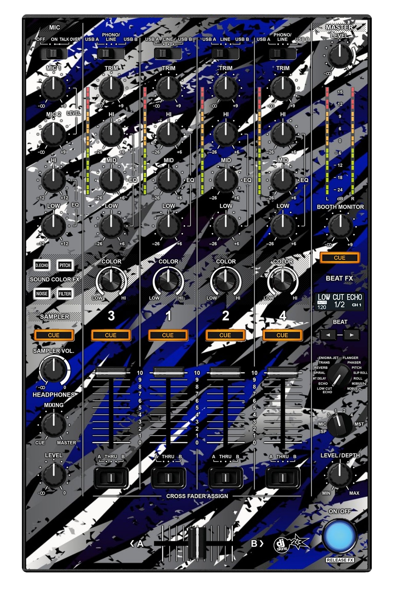Pioneer DJ DDJ 1000 MIXER Skin Sparkasm Blue