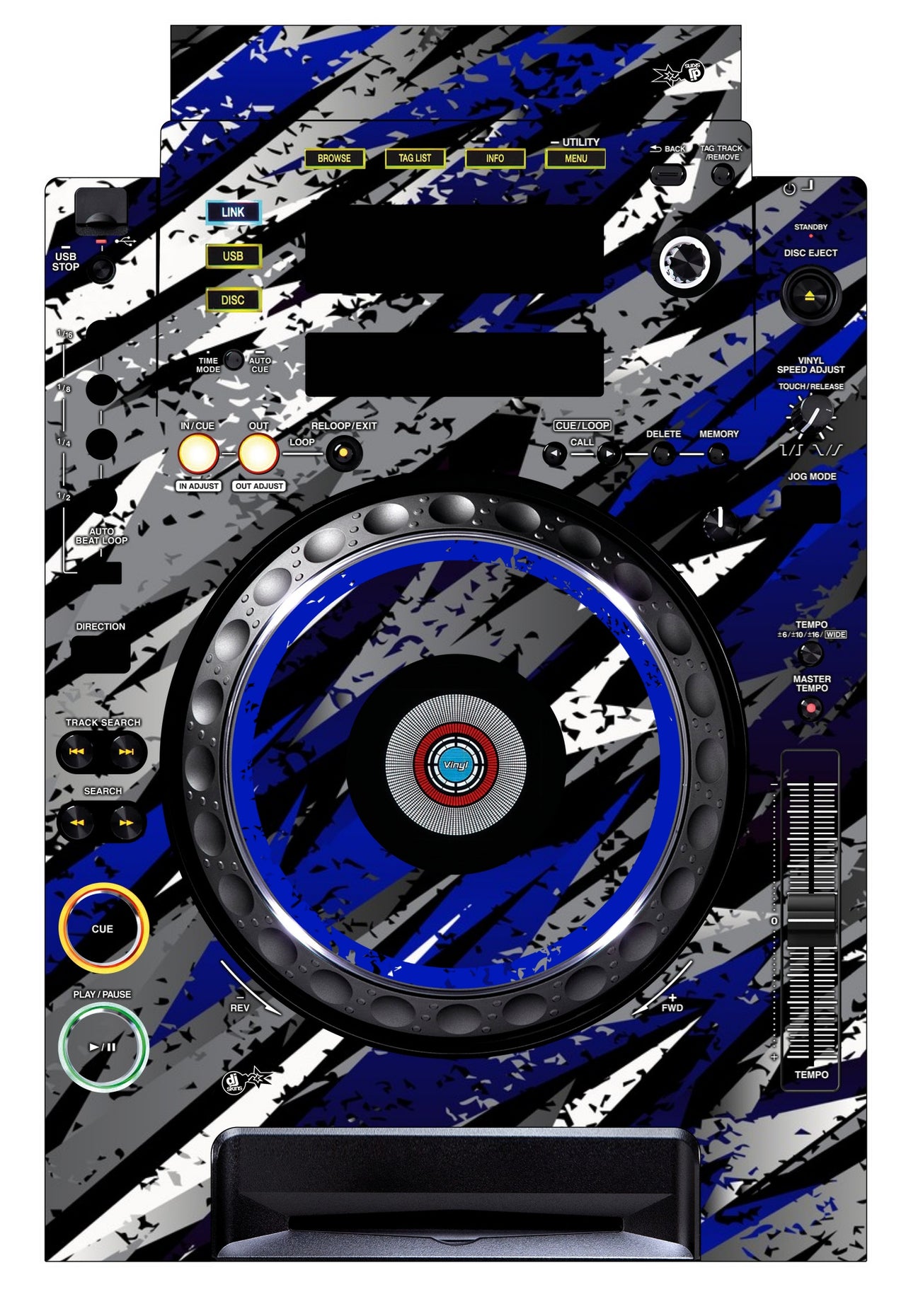 Pioneer DJ CDJ 900 Skin Sparkasm Blue