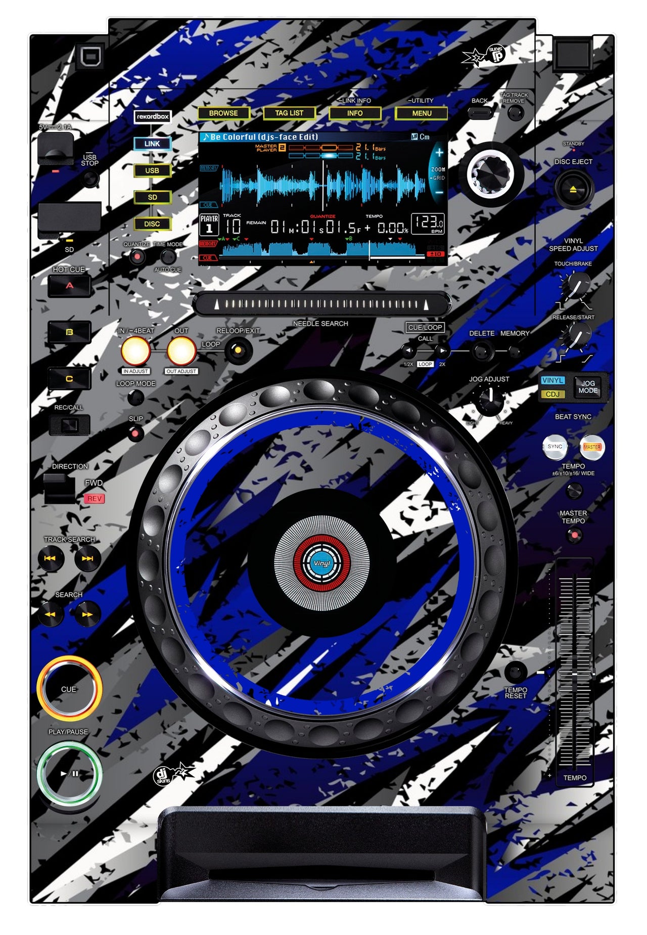 Pioneer DJ CDJ 2000 NEXUS Skin Sparkasm Blue