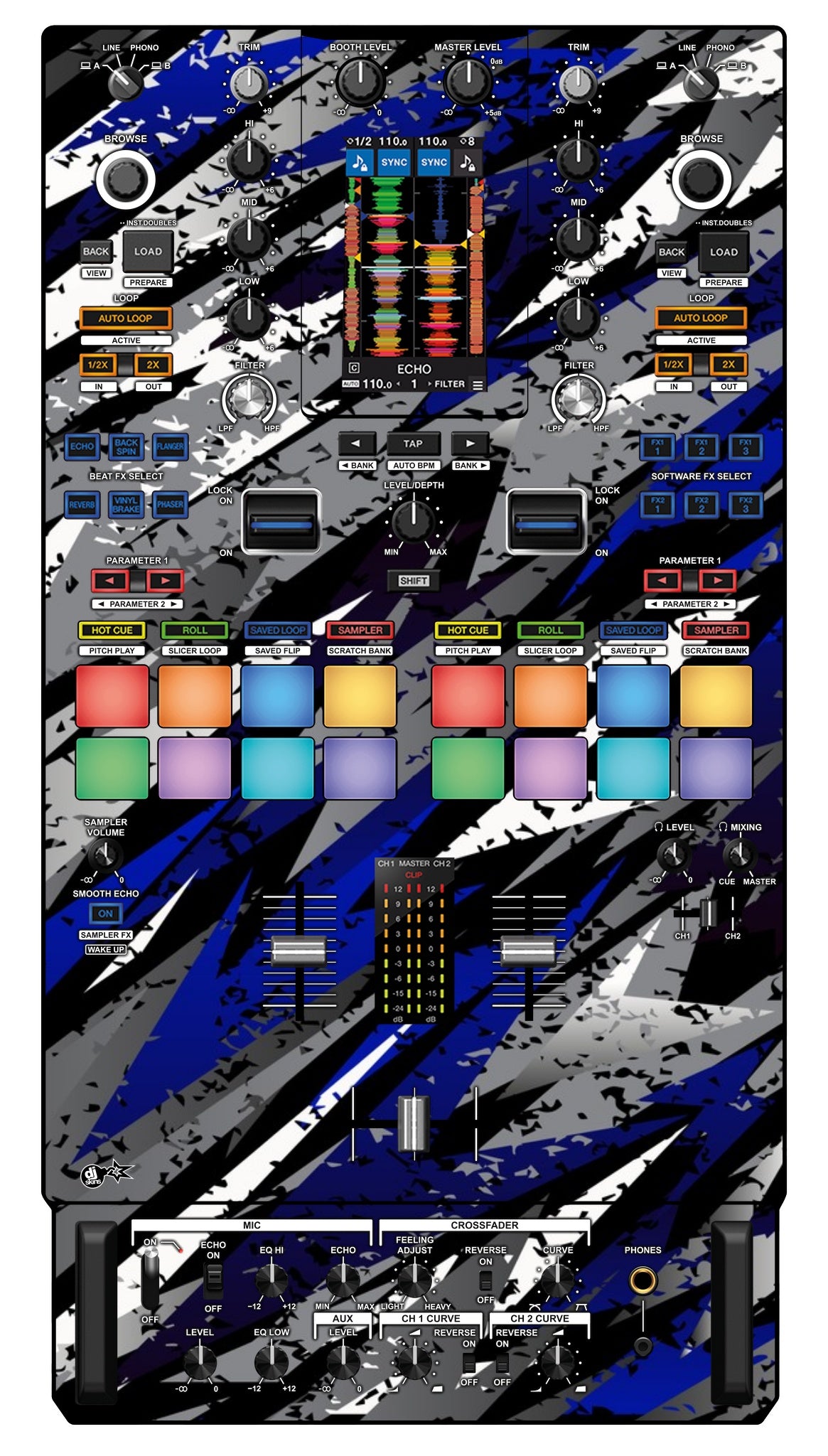 Pioneer DJ DJM S11 Skin Sparkasm Blue