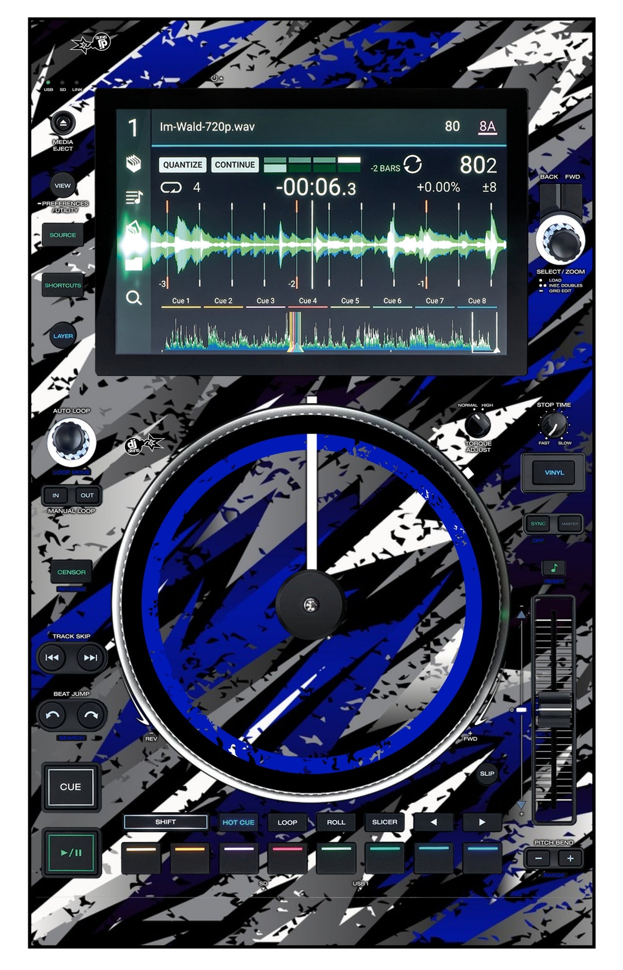 Denon DJ SC 6000 M Skin Sparkasm Blue