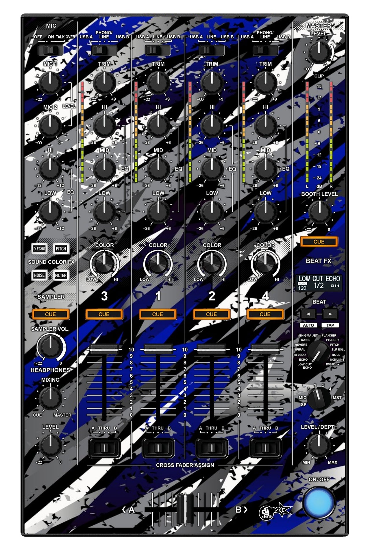 Pioneer DJ DDJ 1000 SRT MIXER Skin Sparkasm Blue