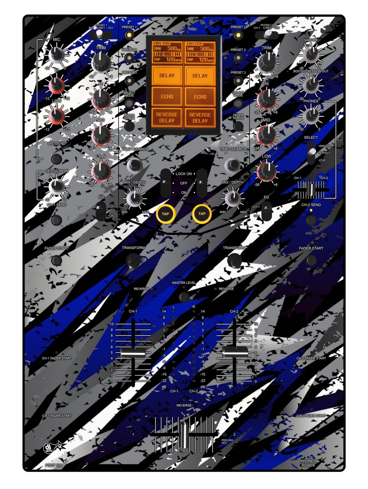 Pioneer DJ DJM 909 Skin Sparkasm Blue