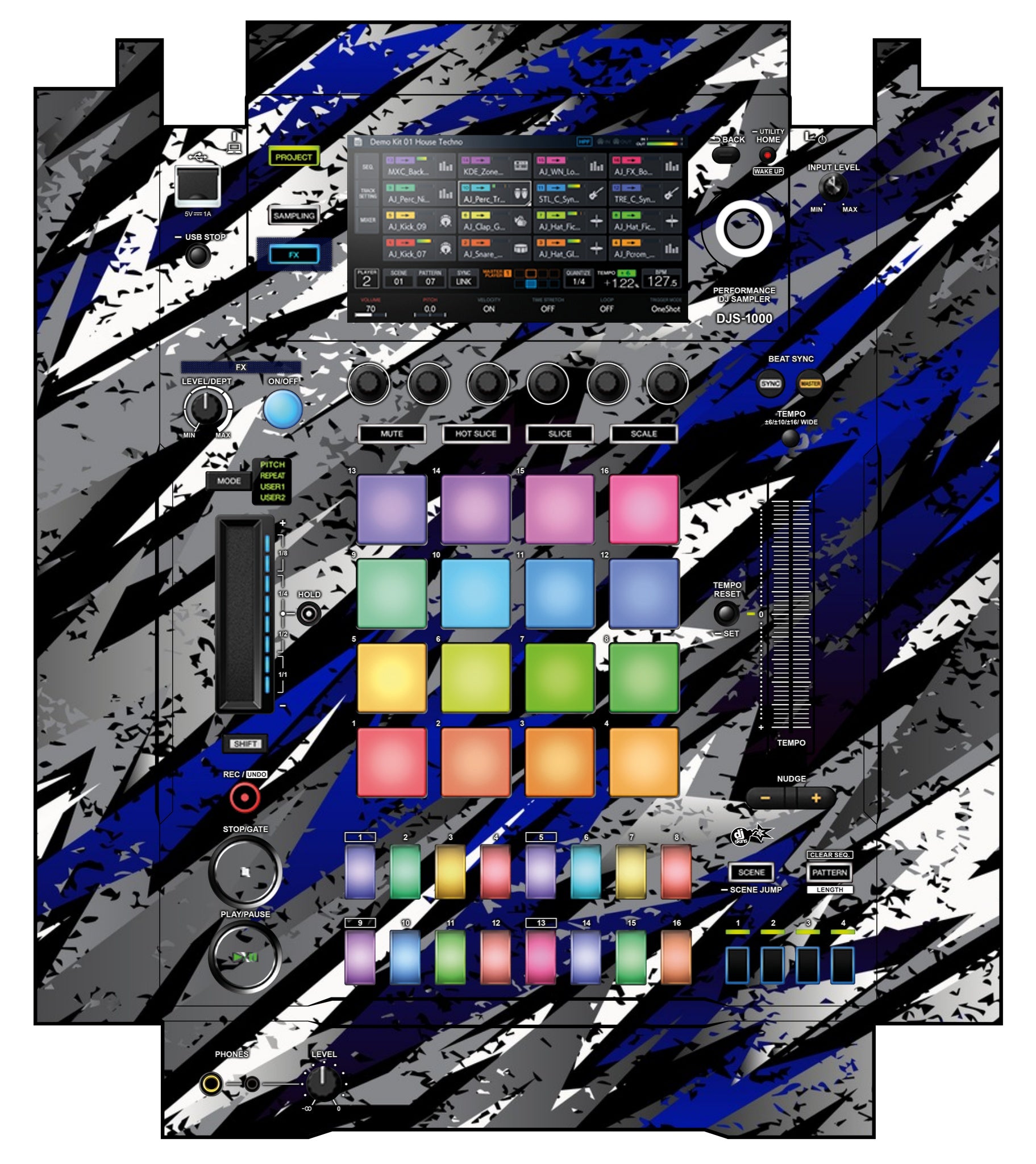 Pioneer DJ DJS 1000 Skin Sparkasm Blue