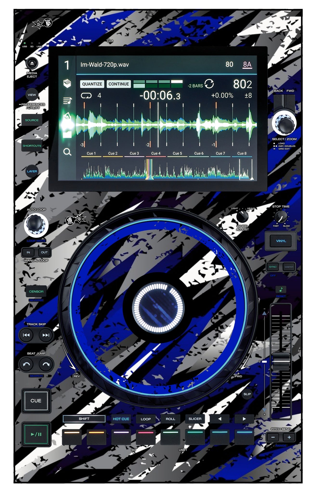 Denon DJ SC 6000 Skin Sparkasm Blue