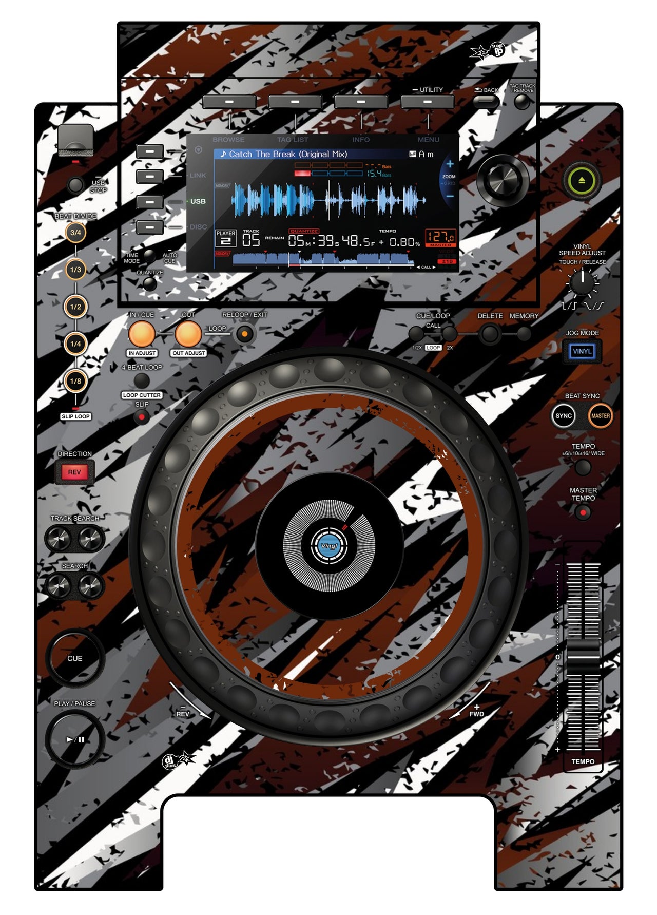 Pioneer DJ CDJ 900 NEXUS Skin Sparkasm Brown