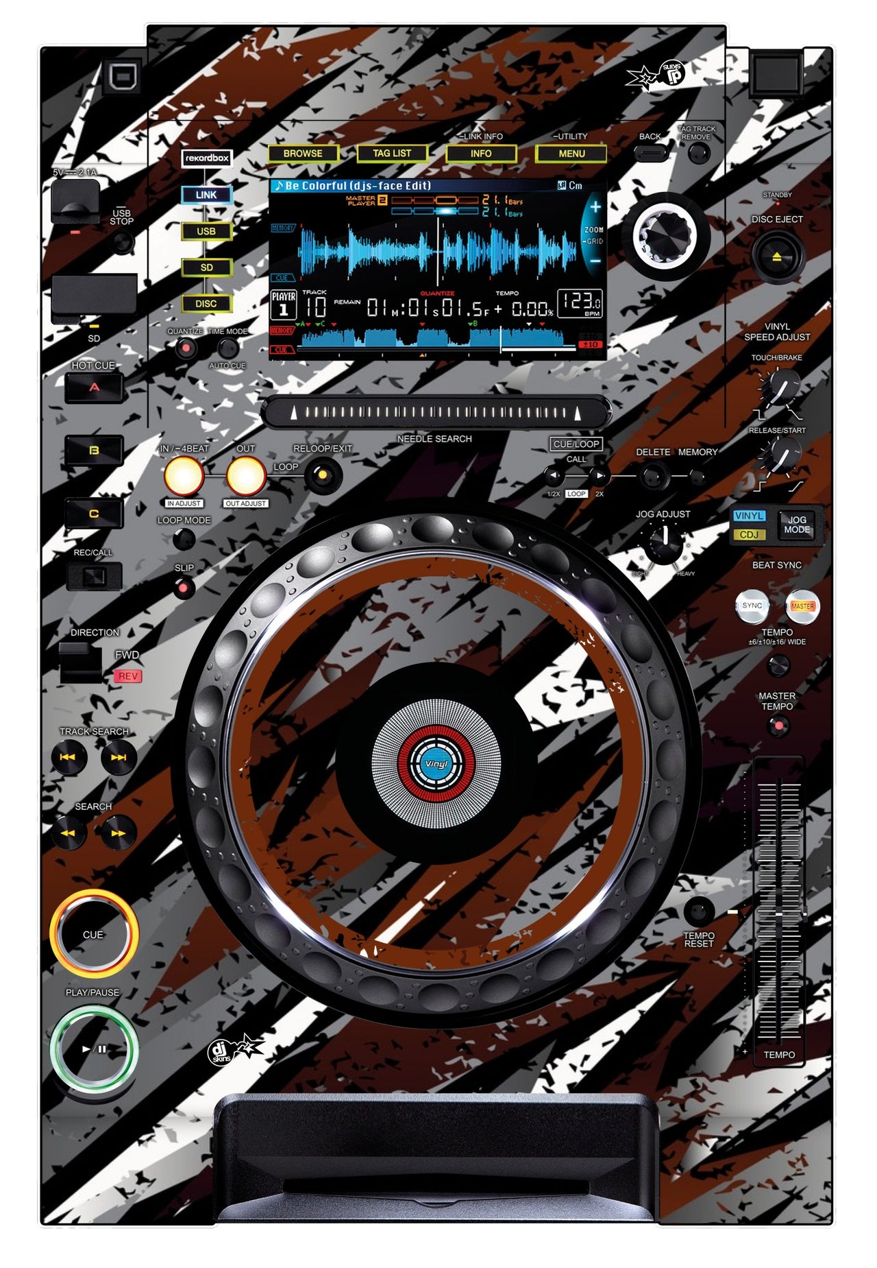 Pioneer DJ CDJ 2000 NEXUS Skin Sparkasm Brown