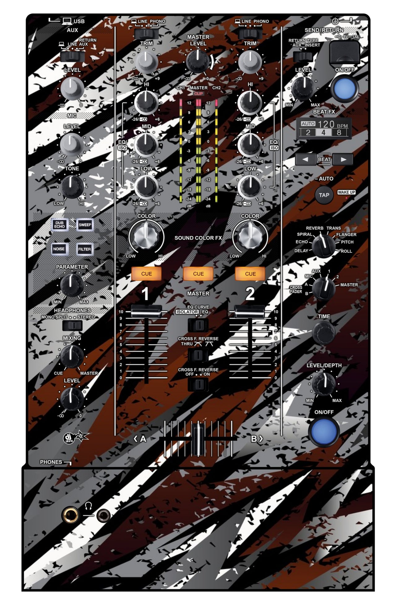 Pioneer DJ DJM 450 Skin Sparkasm Brown