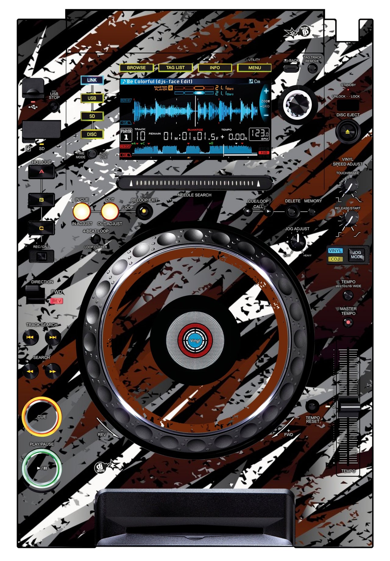 Pioneer DJ CDJ 2000 Skin Sparkasm Brown